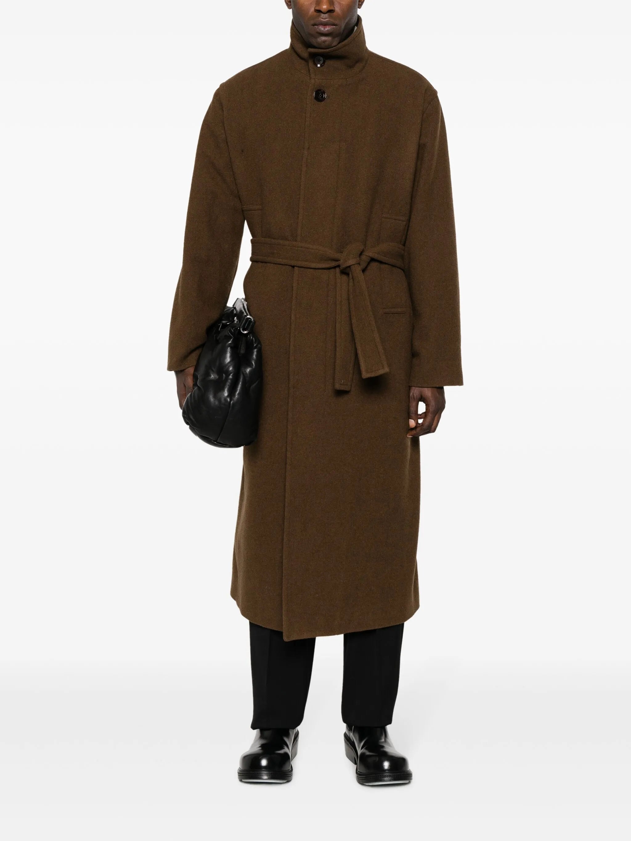 belted wool-blend coat