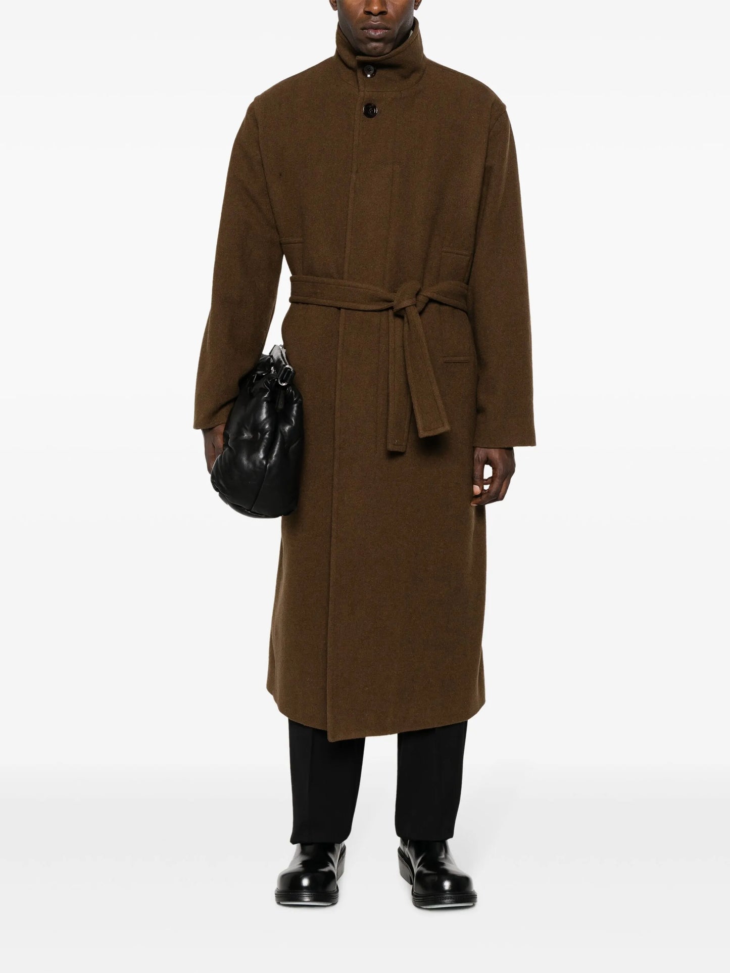 belted wool-blend coat