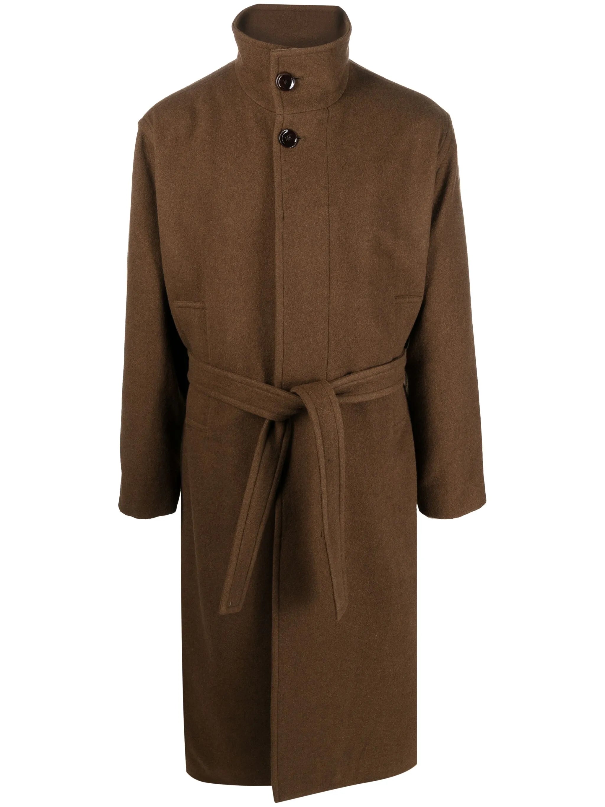 belted wool-blend coat