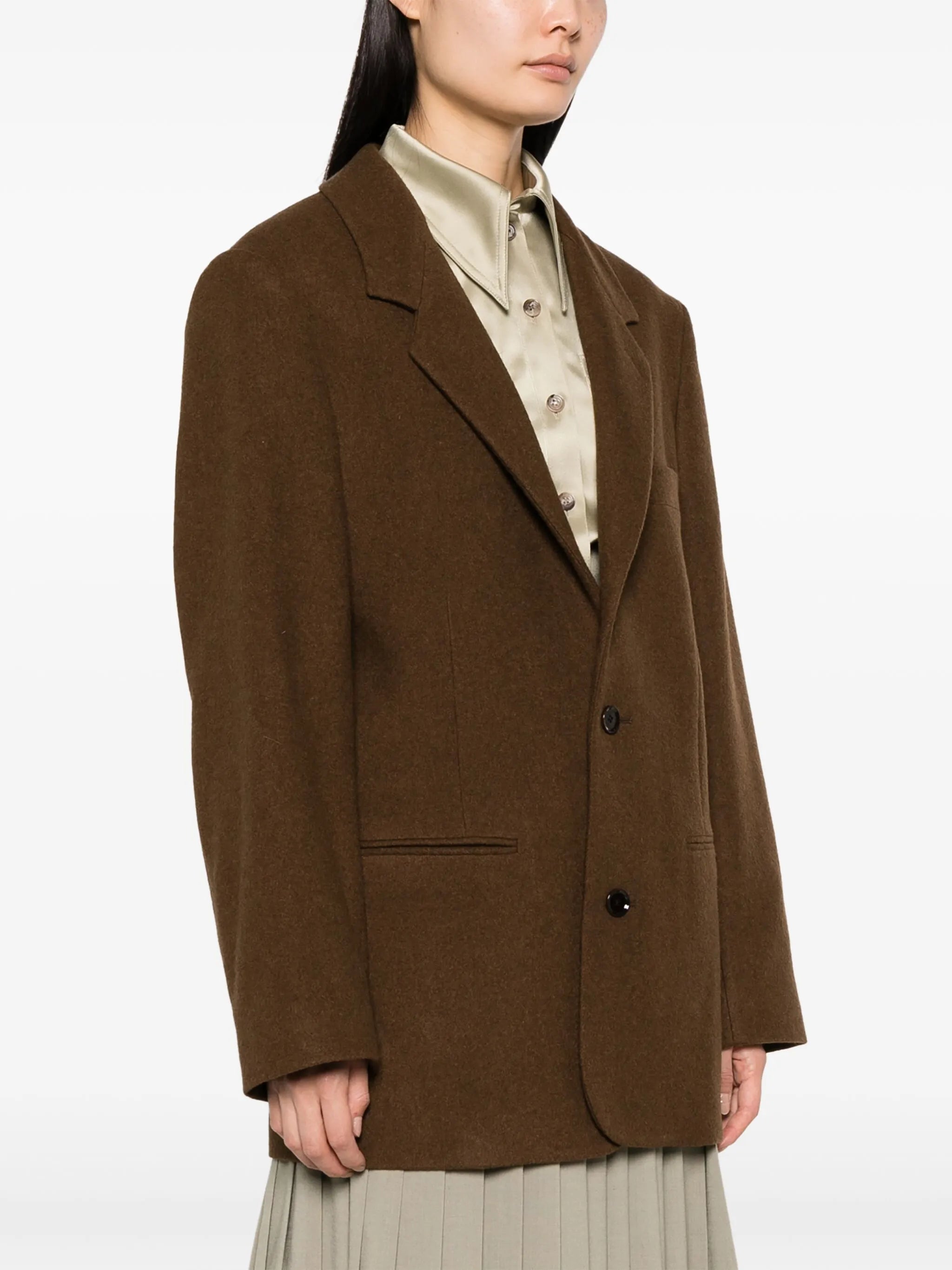 single-breasted wool-cashmere blazer
