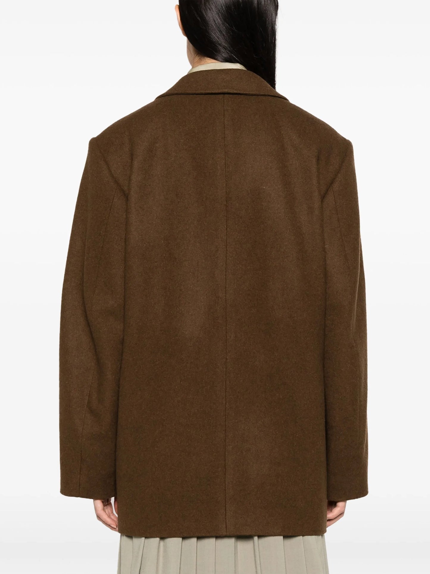 single-breasted wool-cashmere blazer