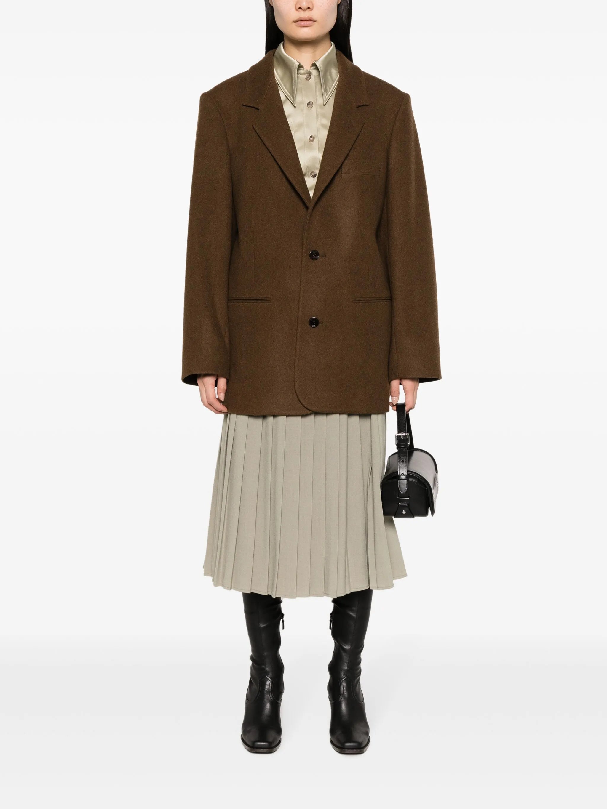 single-breasted wool-cashmere blazer