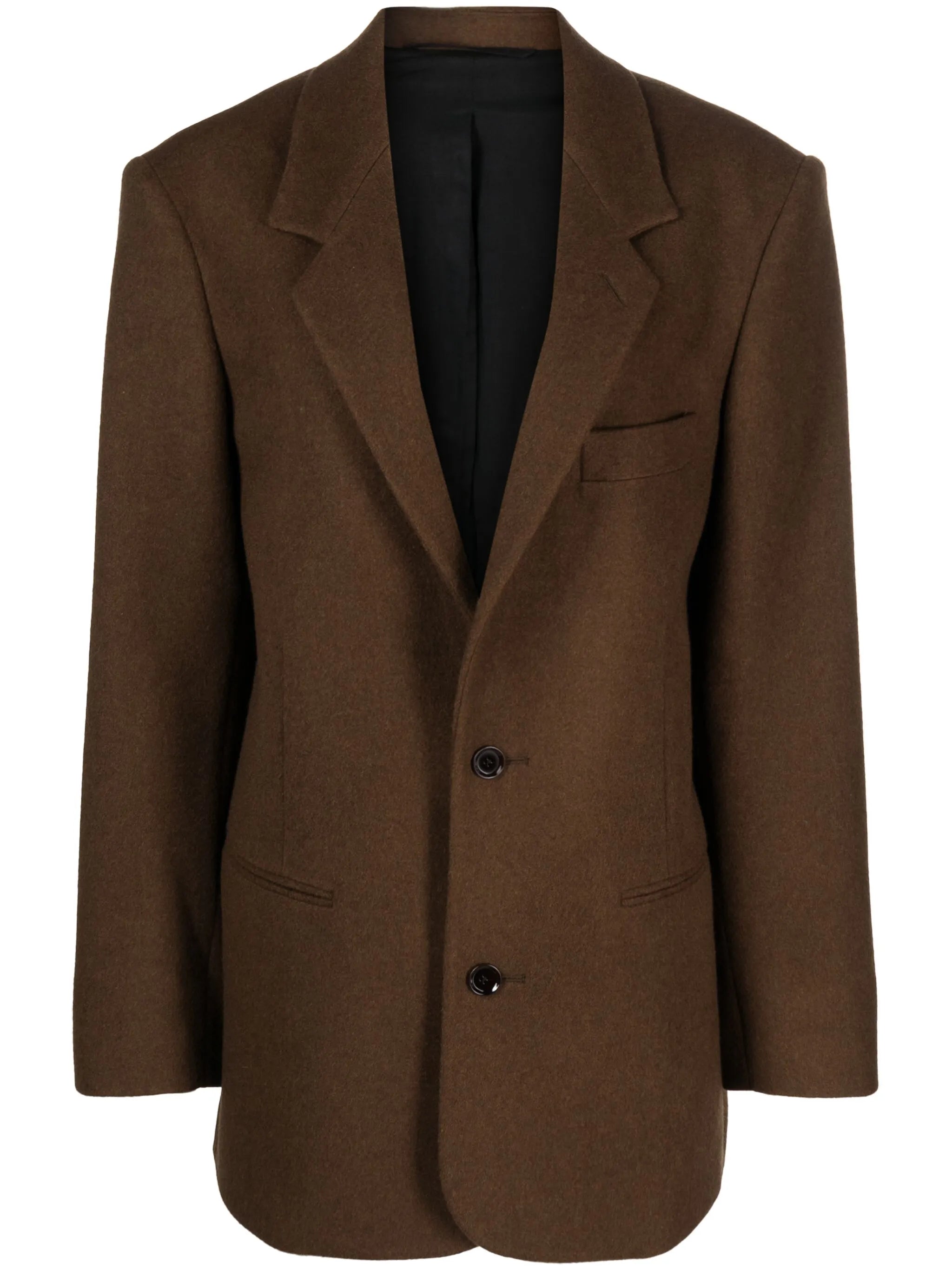 single-breasted wool-cashmere blazer