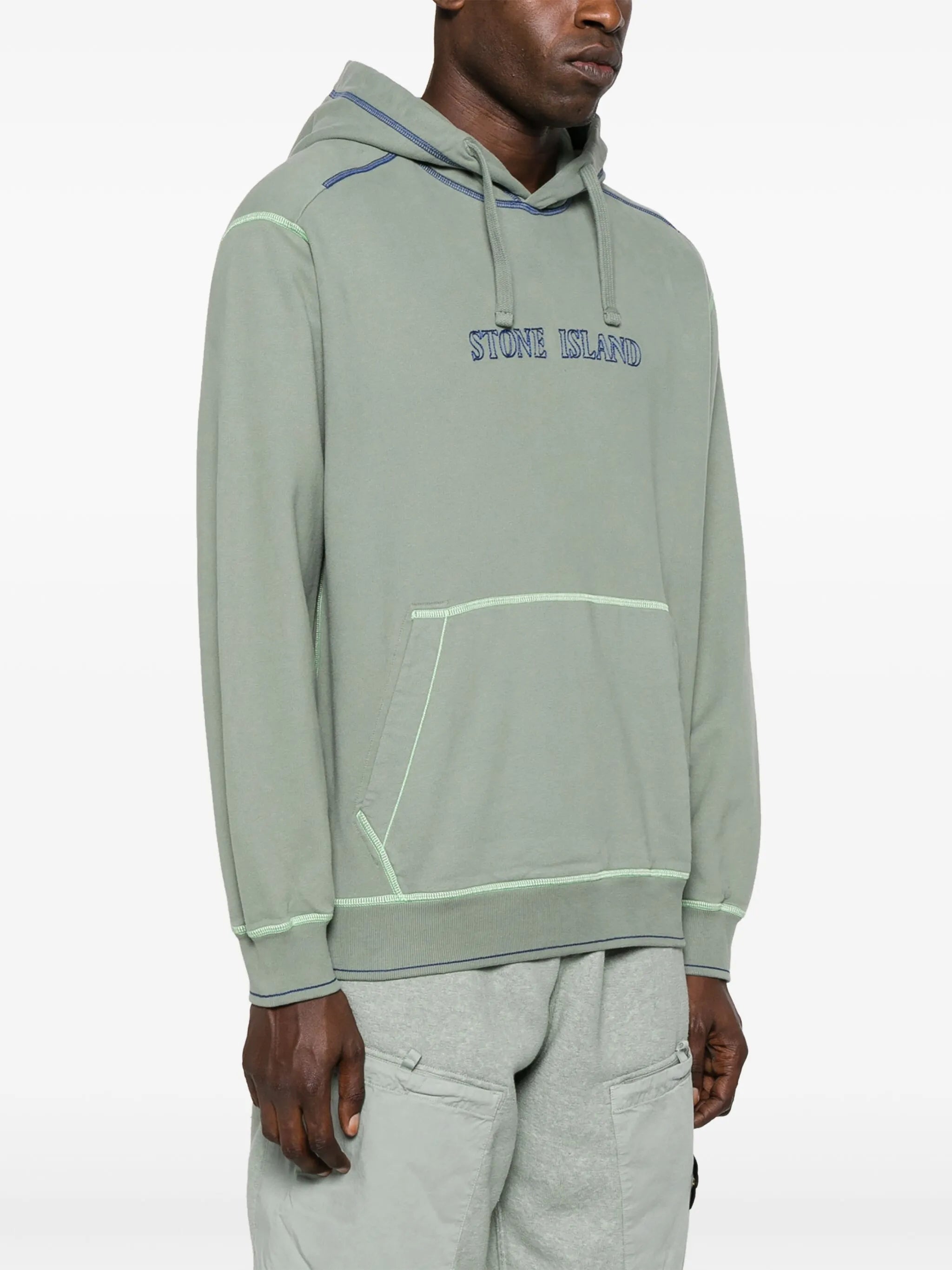 logo-embroidered cotton hoodie