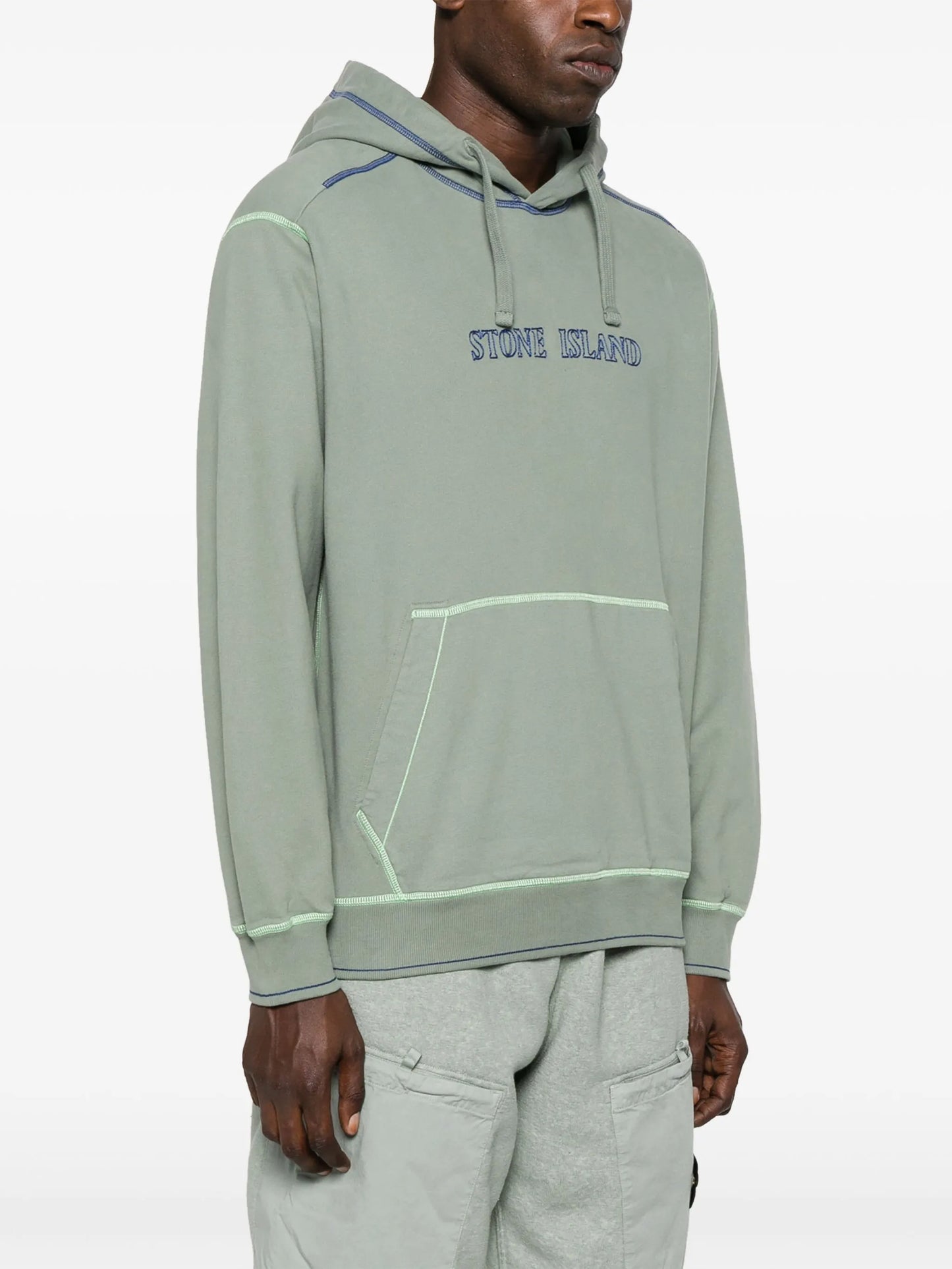 logo-embroidered cotton hoodie