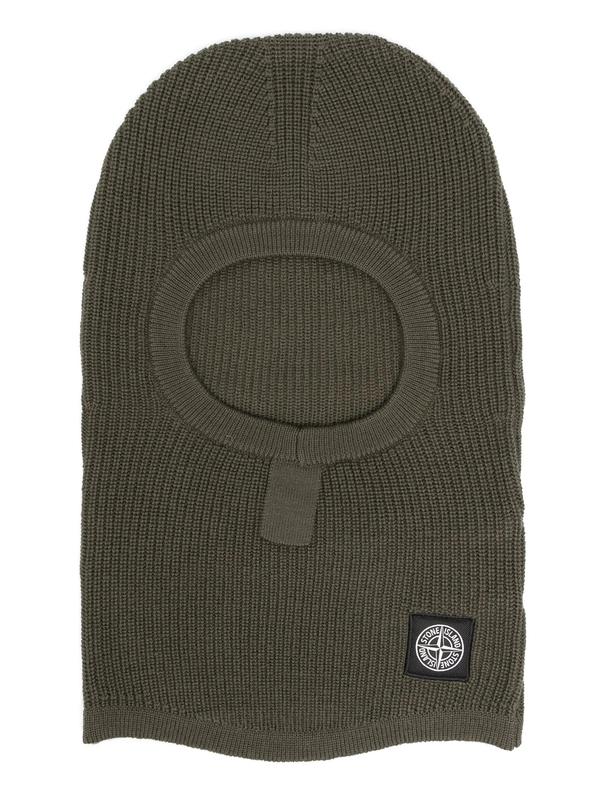 Compass-patch virgin wool balaclava