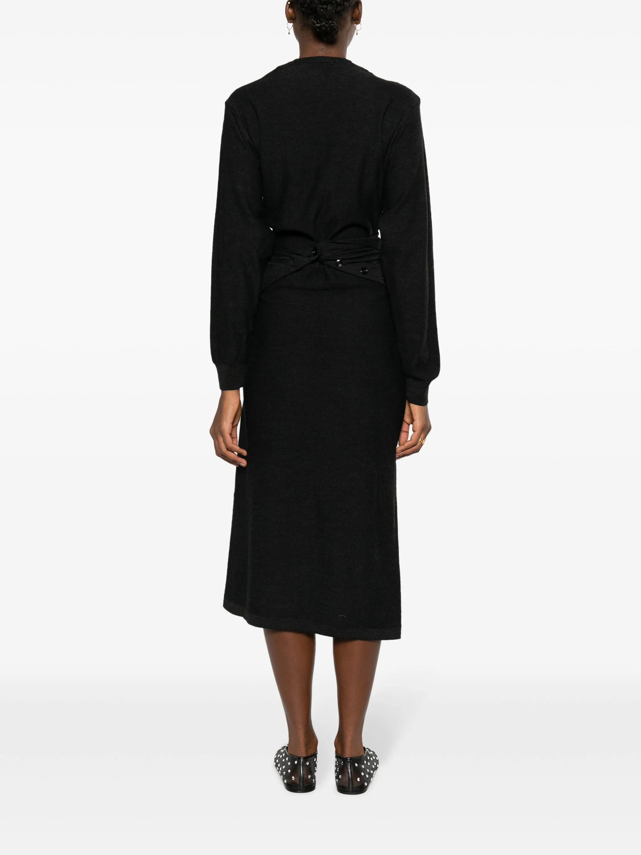 wool-blend midi dress