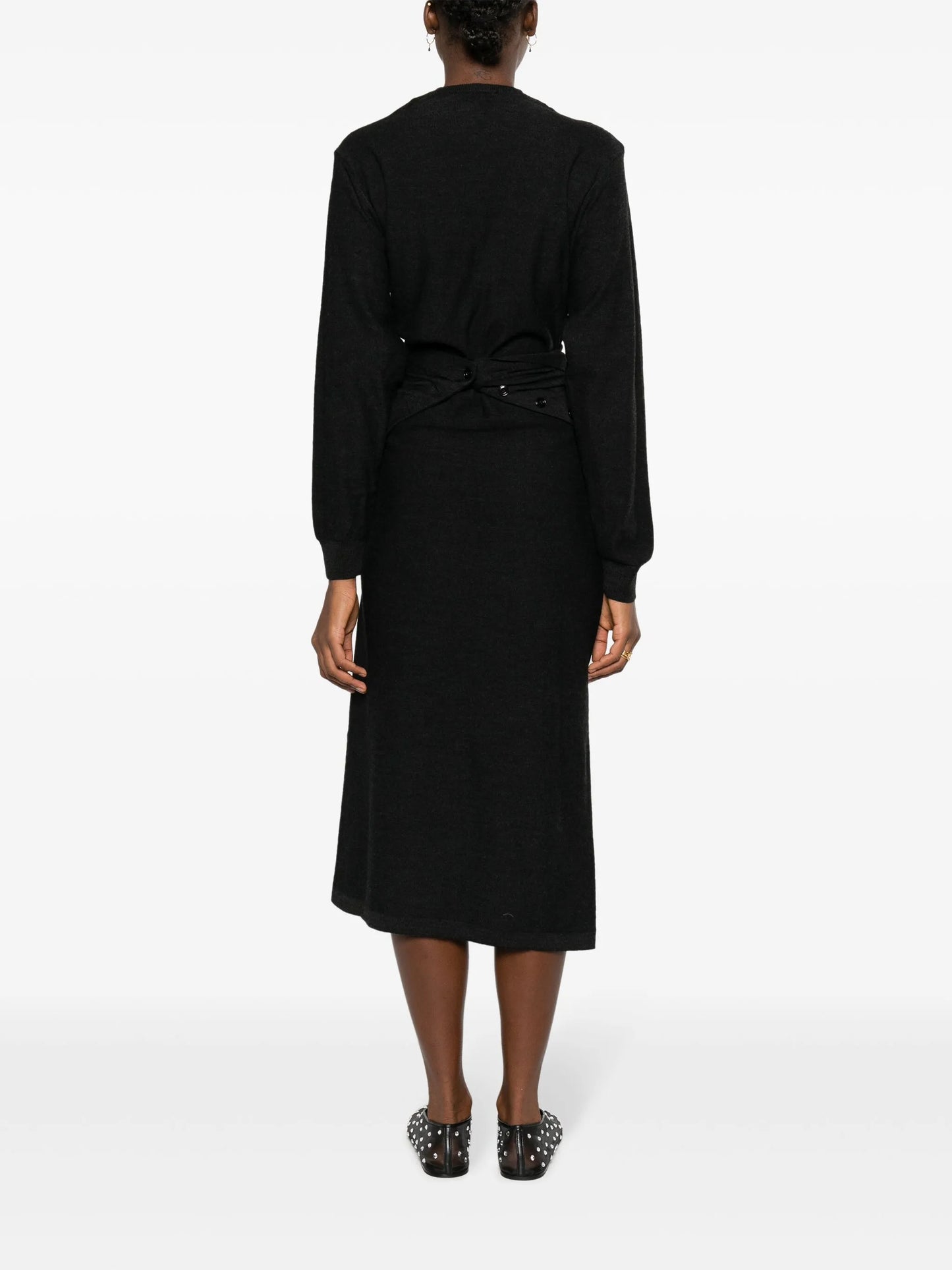 wool-blend midi dress