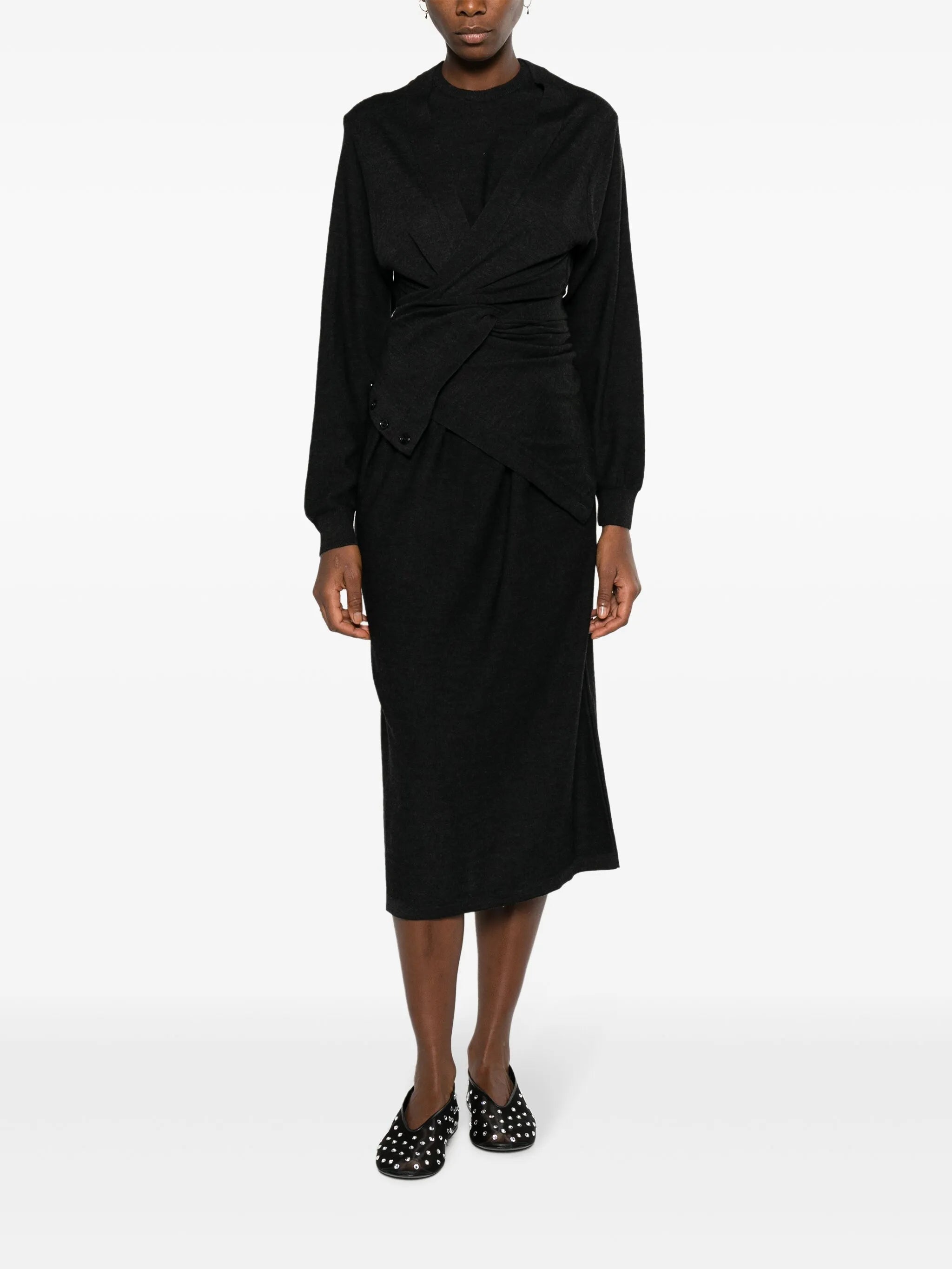 wool-blend midi dress