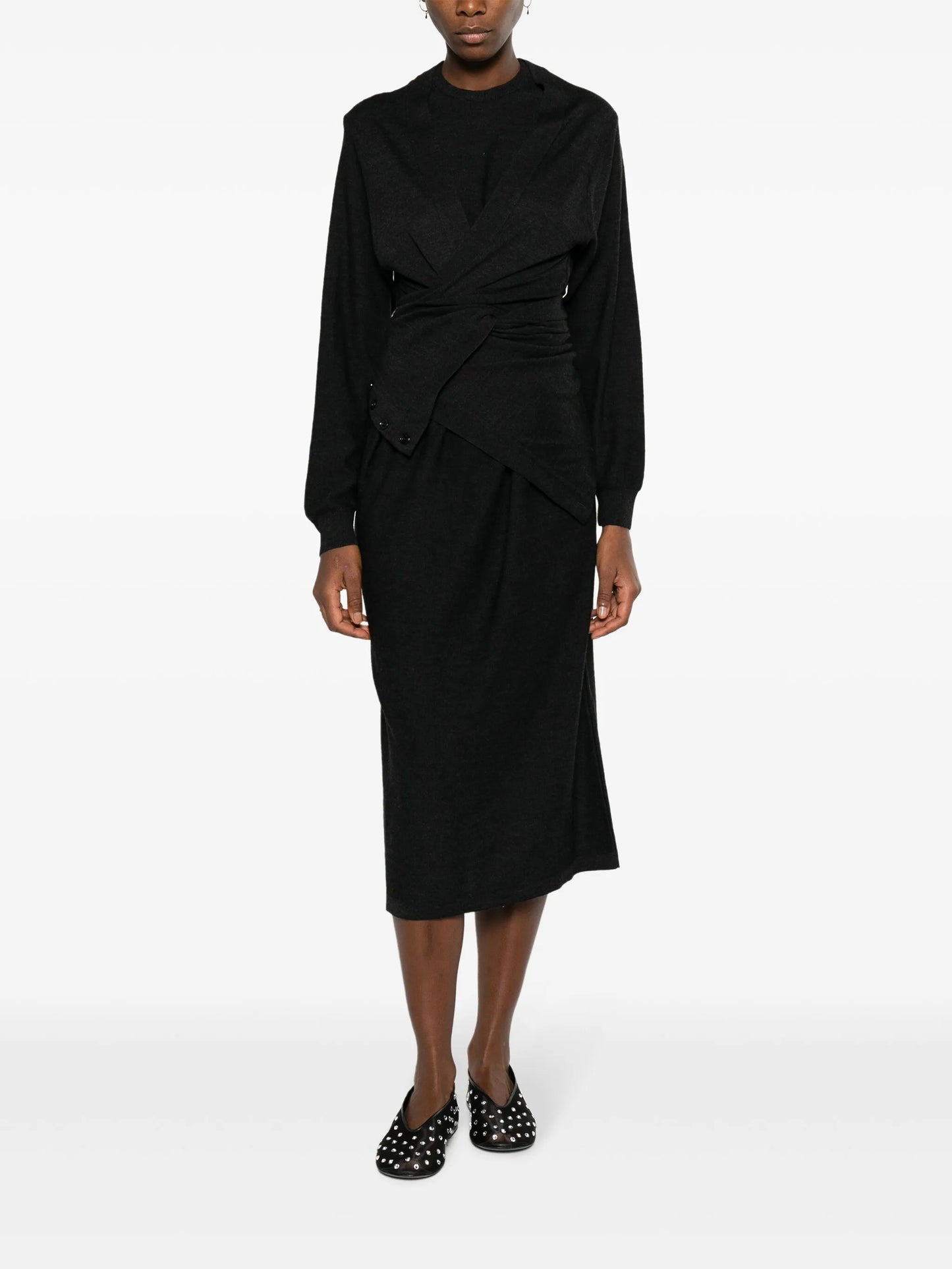 wool-blend midi dress