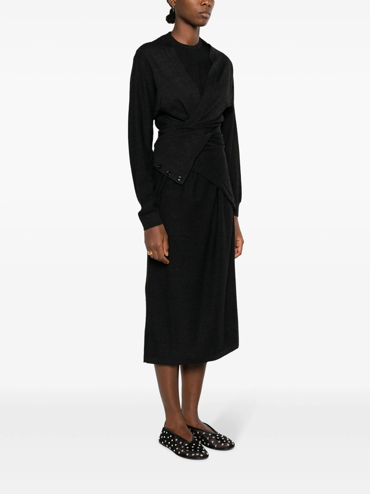 wool-blend midi dress
