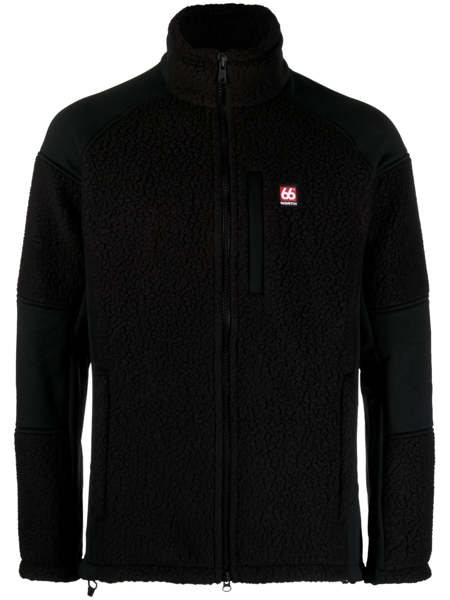 logo-patch faux-shearling jacket
