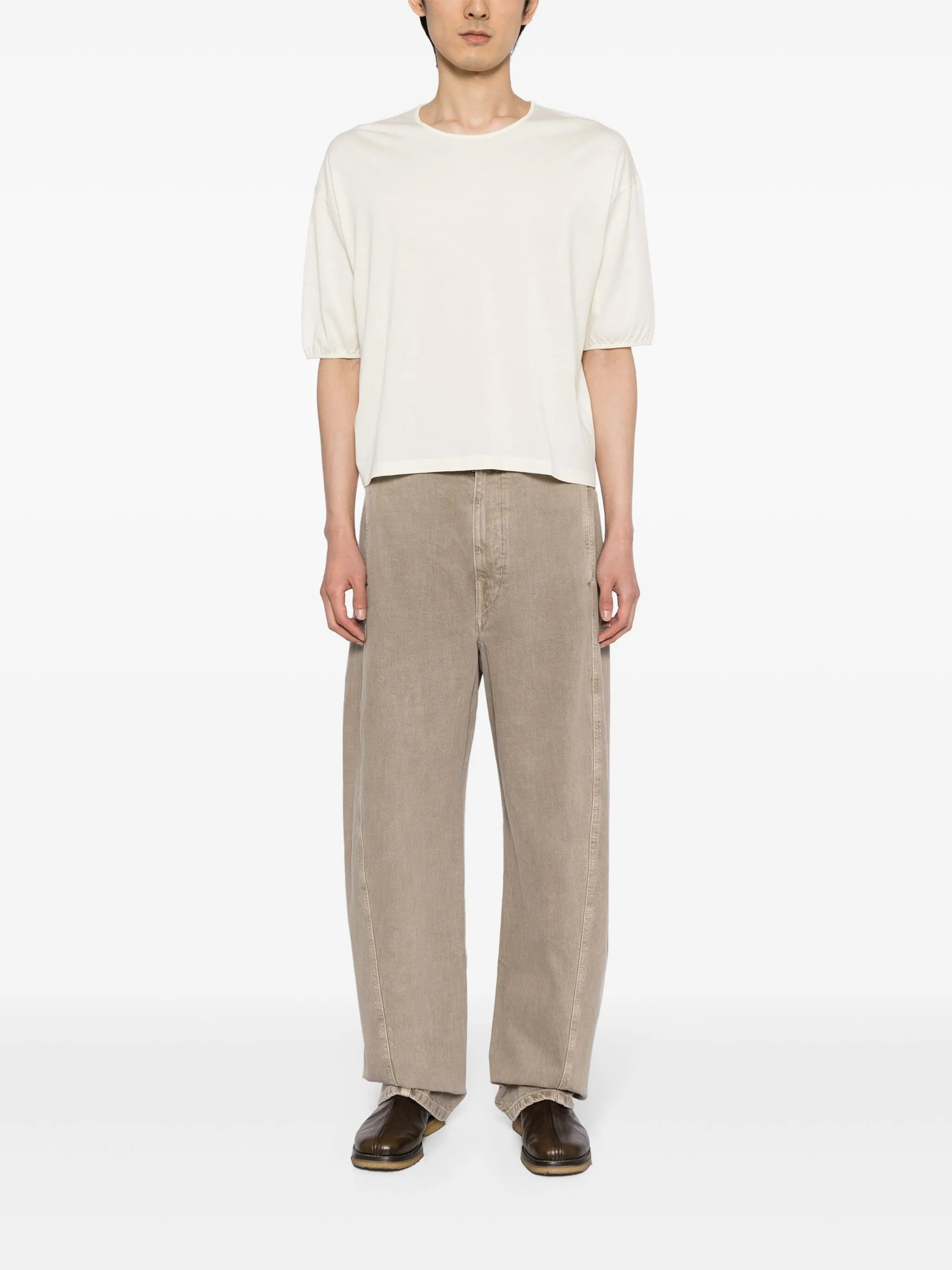 drop-shoulder cotton T-shirt