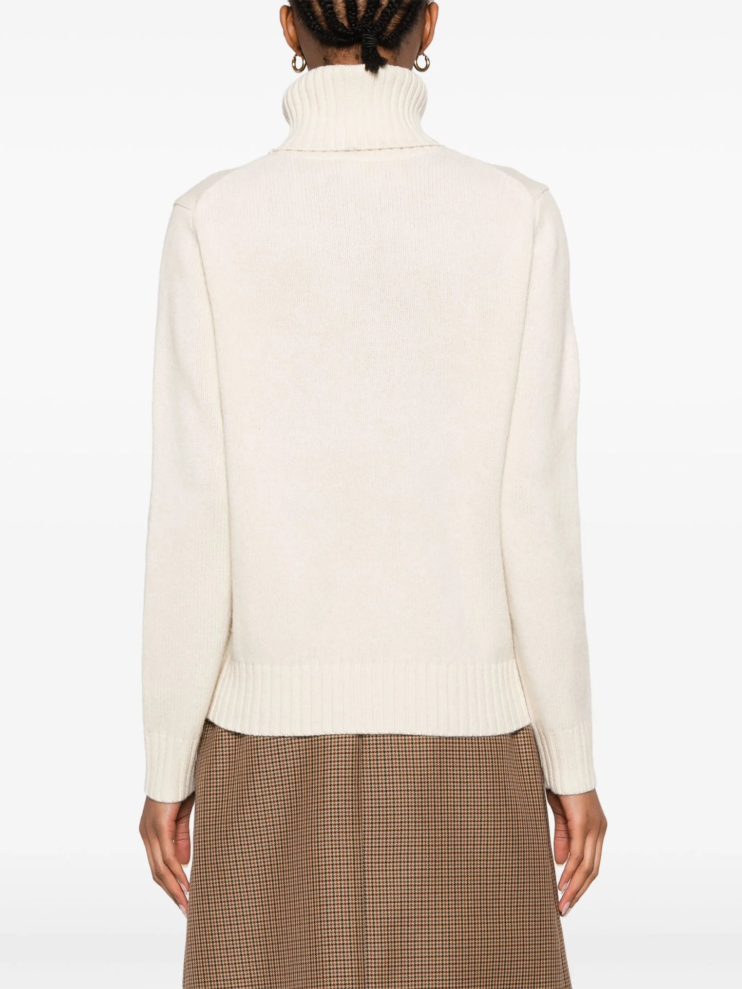 patterned-intarsia wool jumper