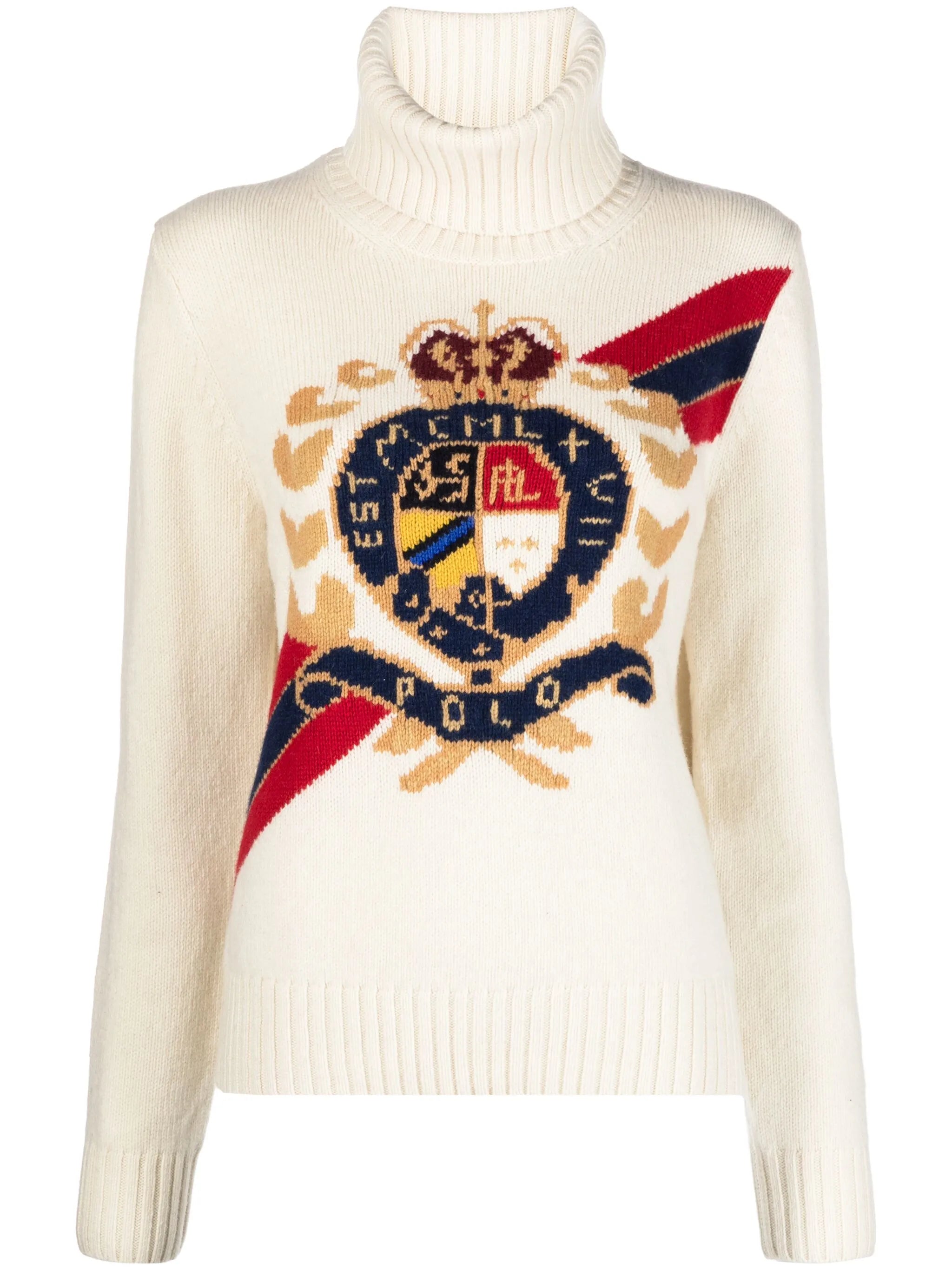 patterned-intarsia wool jumper