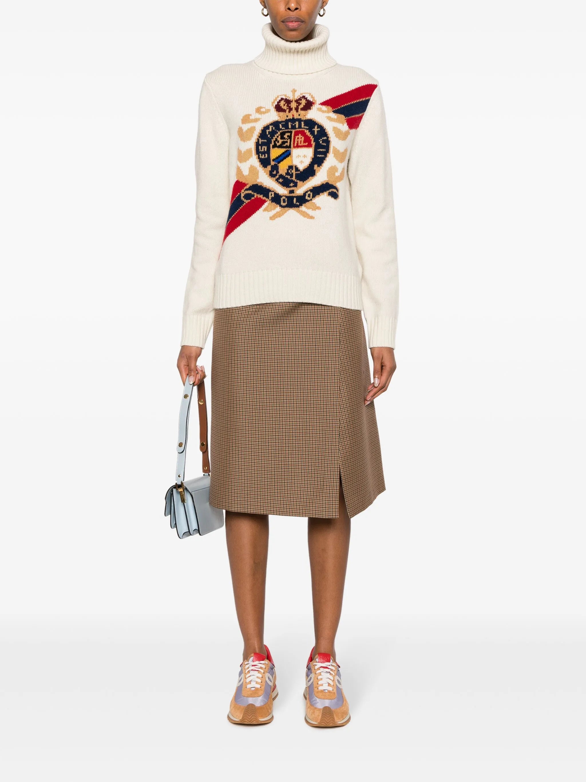 patterned-intarsia wool jumper