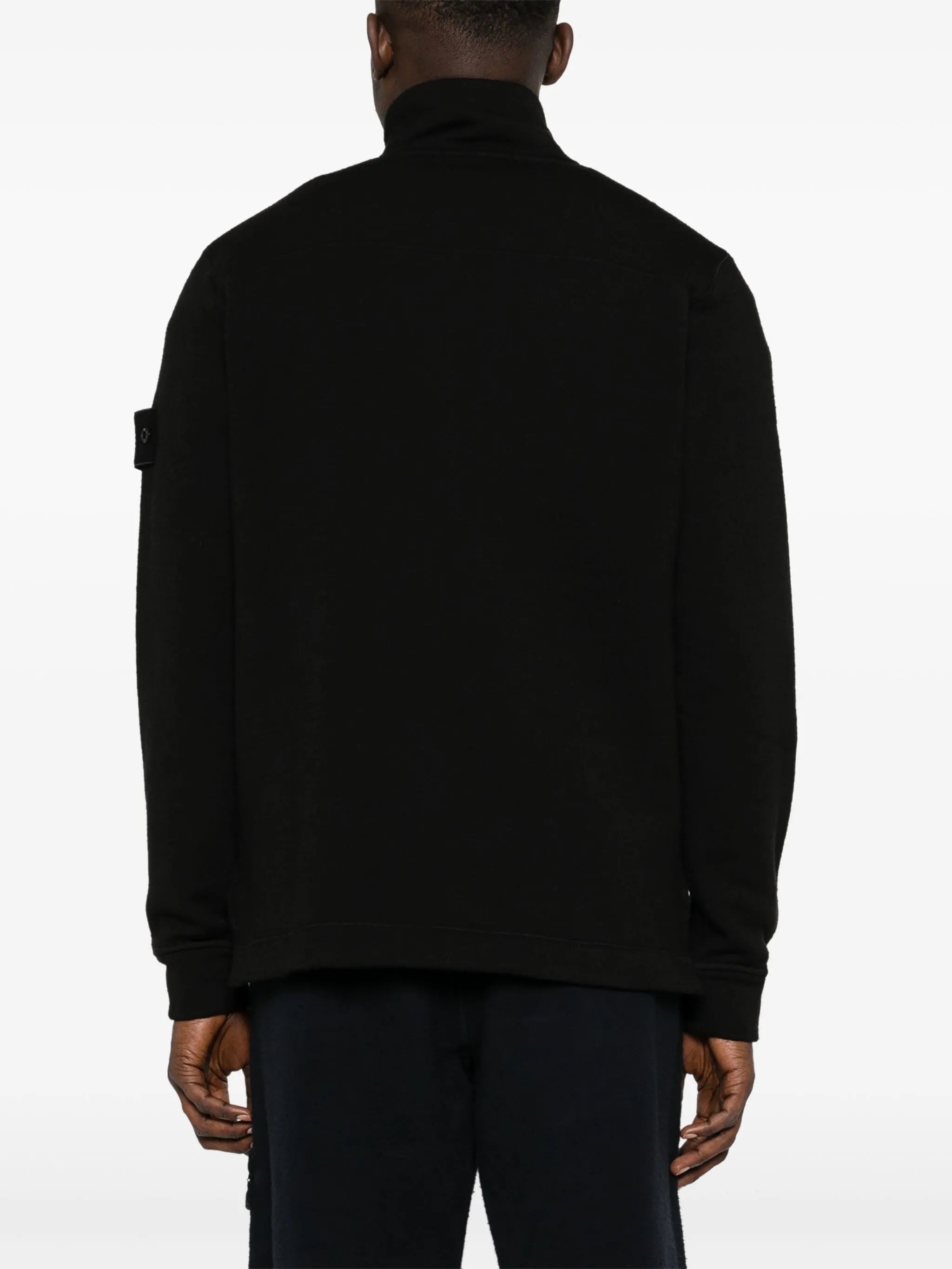 Compass-badge half-zip jumper