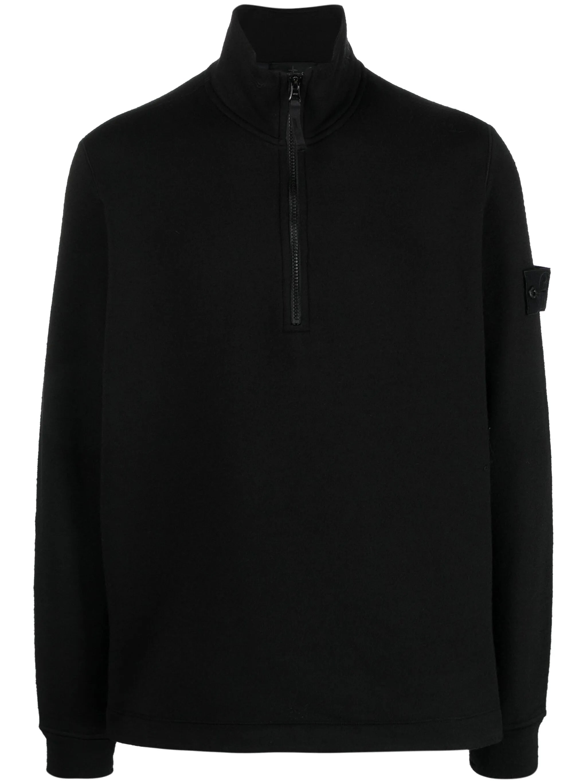 Compass-badge half-zip jumper