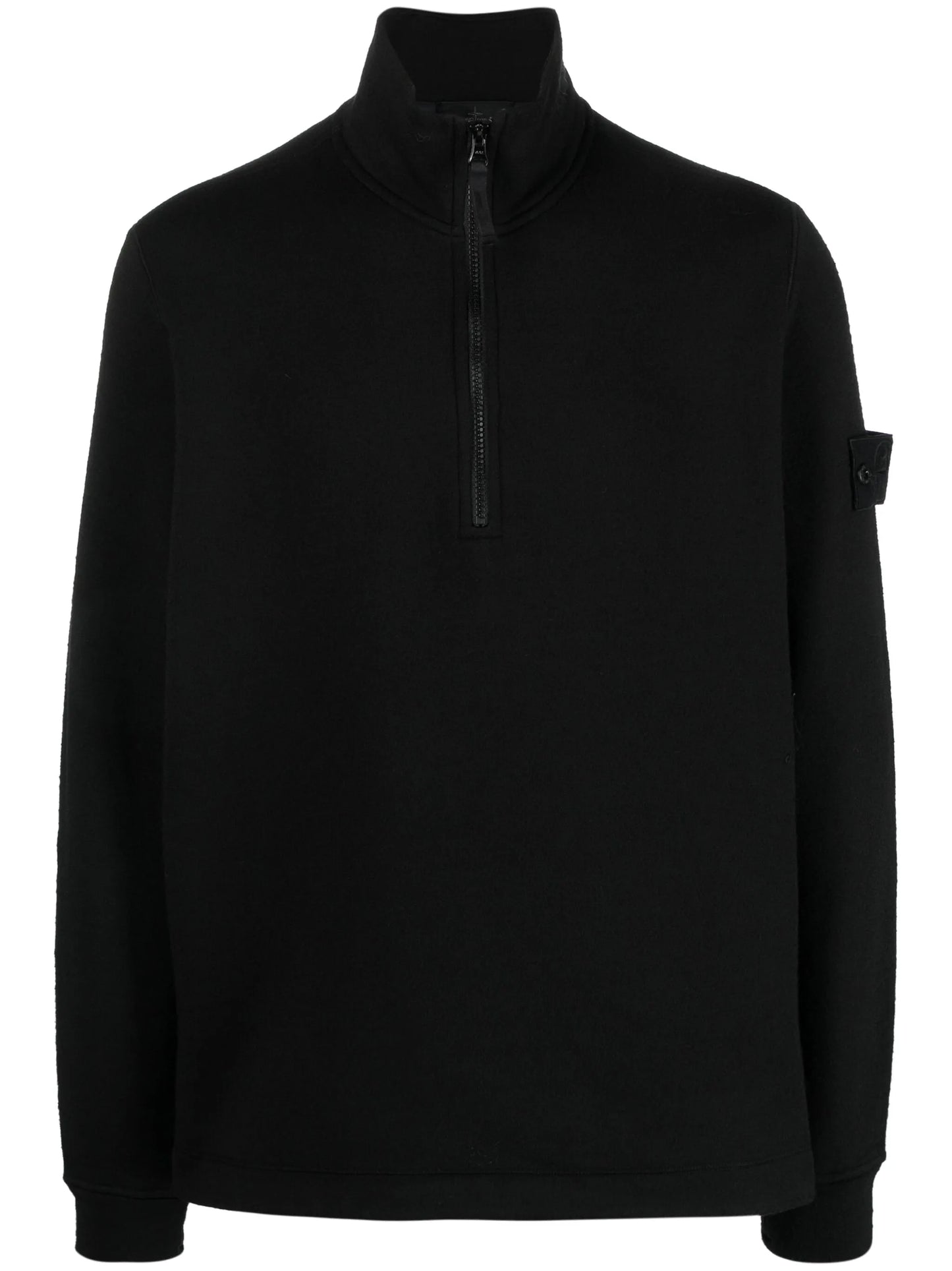 Compass-badge half-zip jumper