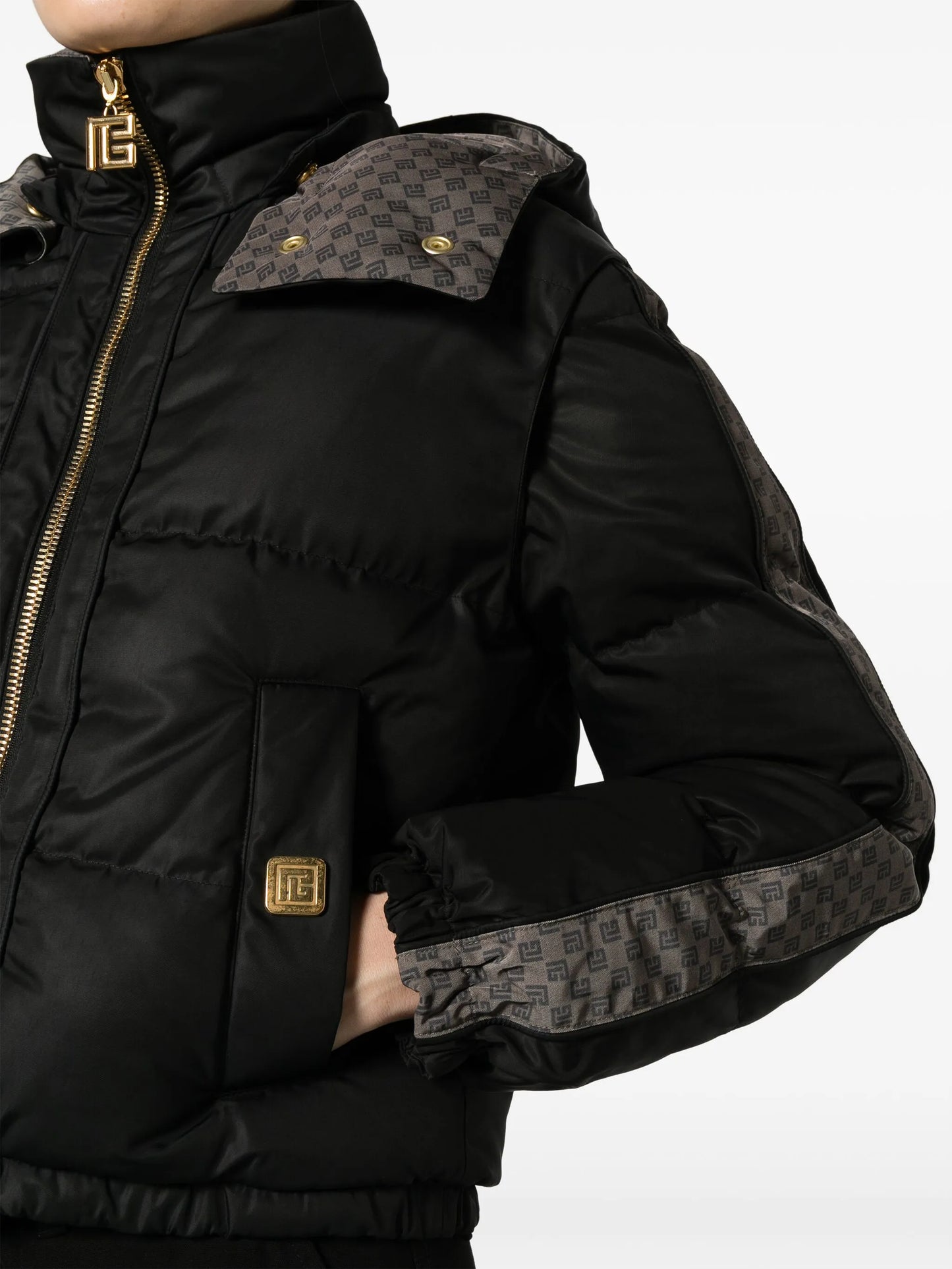 monogram-print padded ski jacket