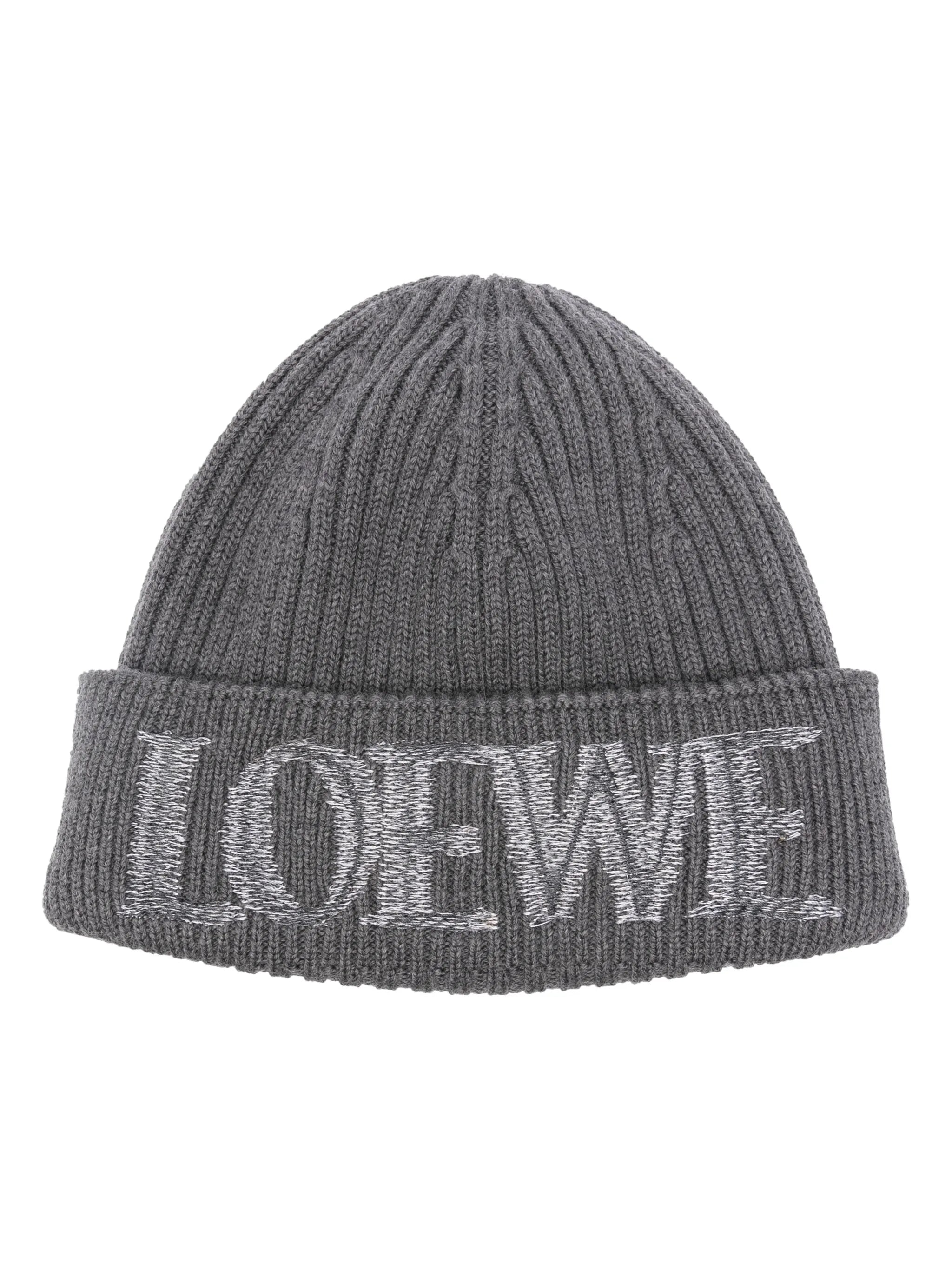 logo-embroidered ribbed-knit beanie