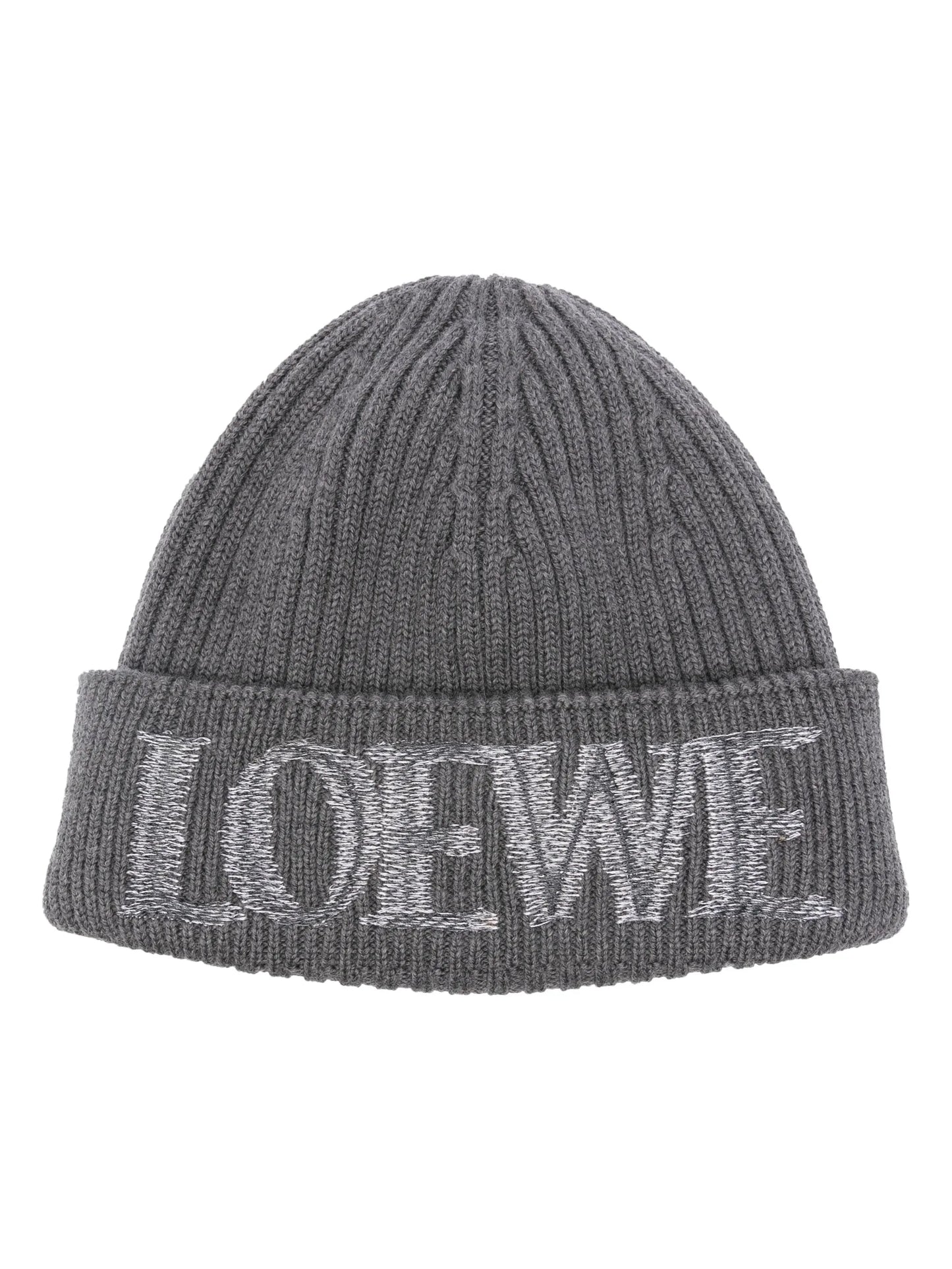 logo-embroidered ribbed-knit beanie