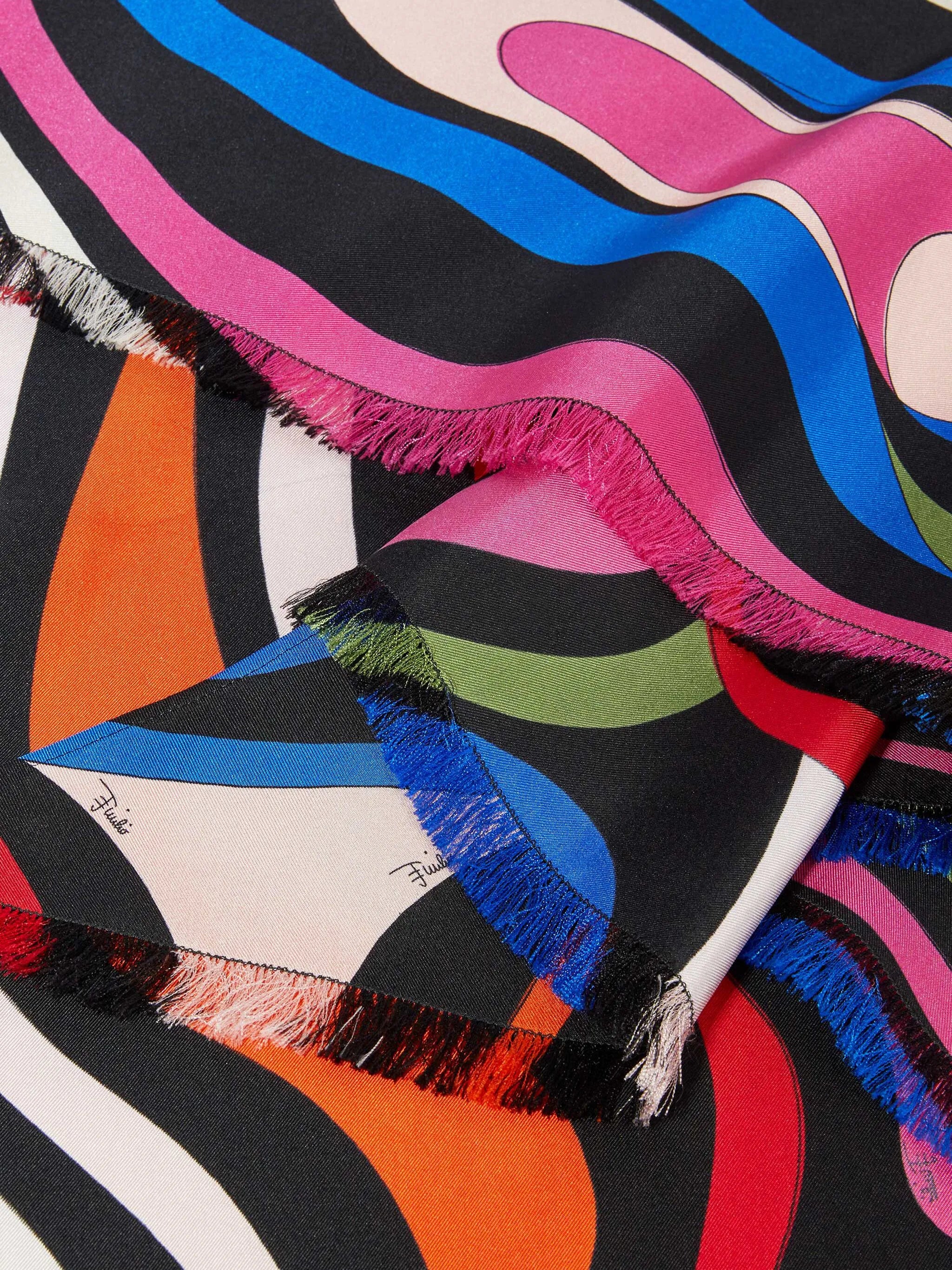 Marmo-print silk sarong skirt