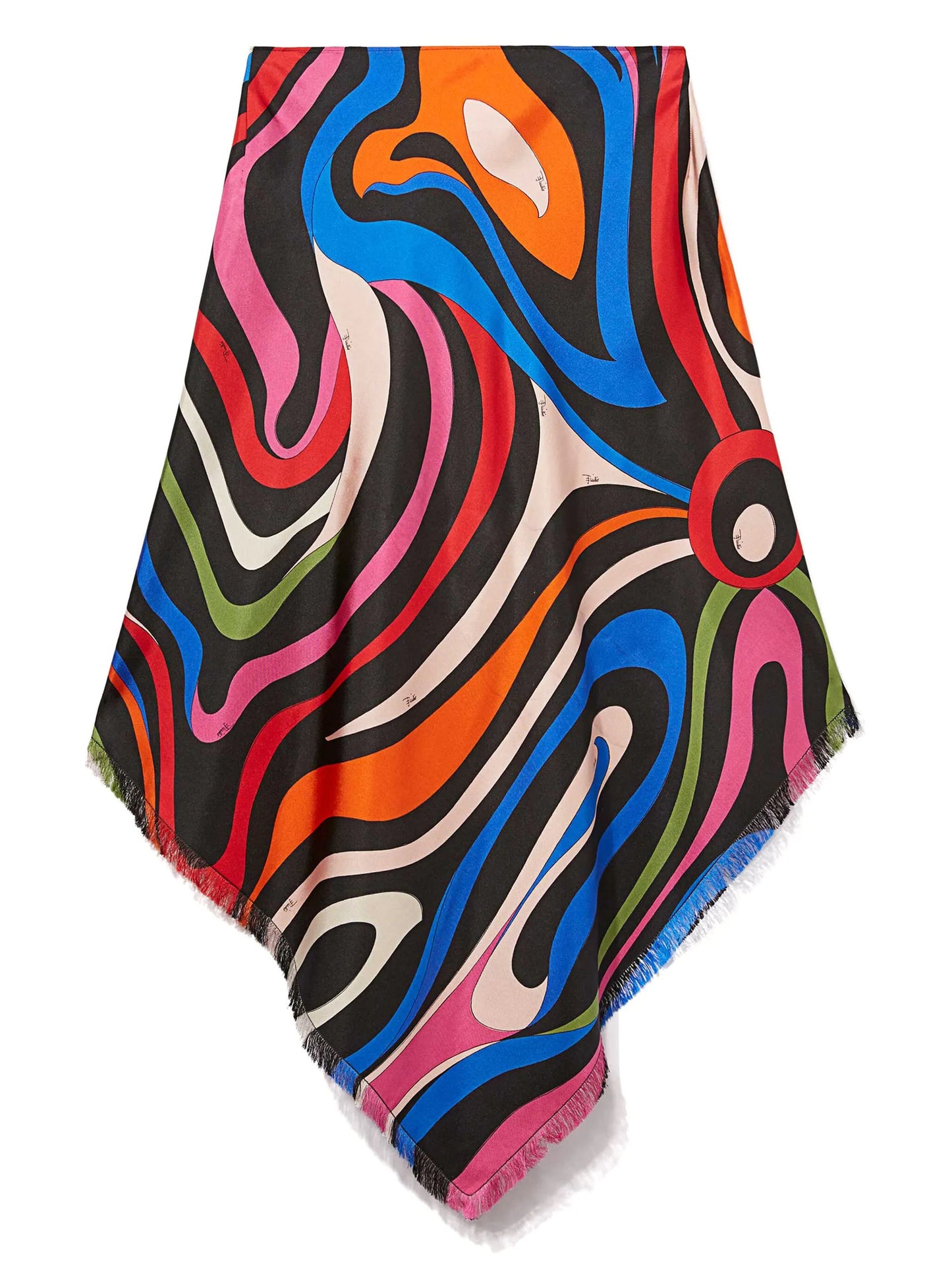 Marmo-print silk sarong skirt