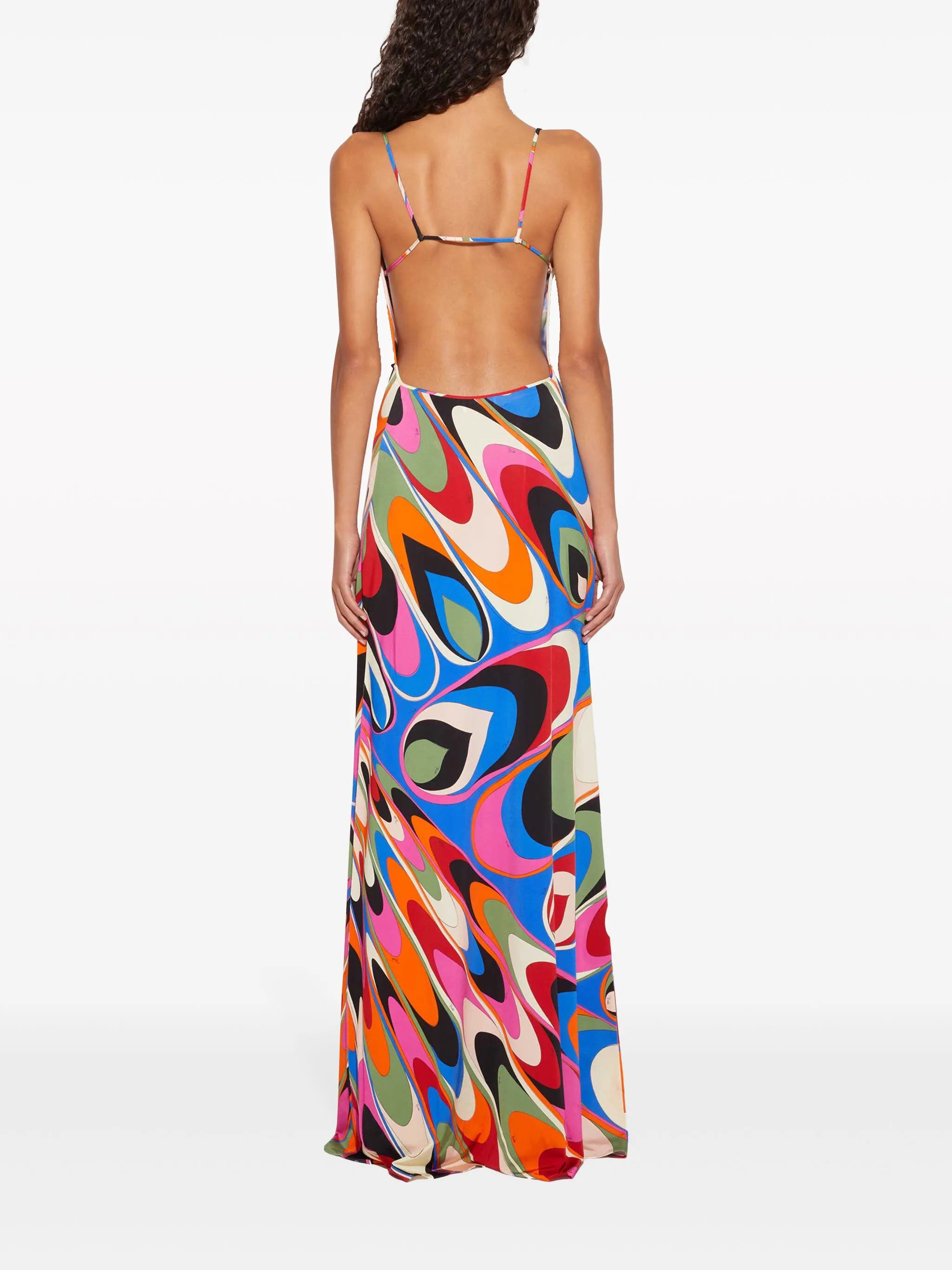Onde-print long dress