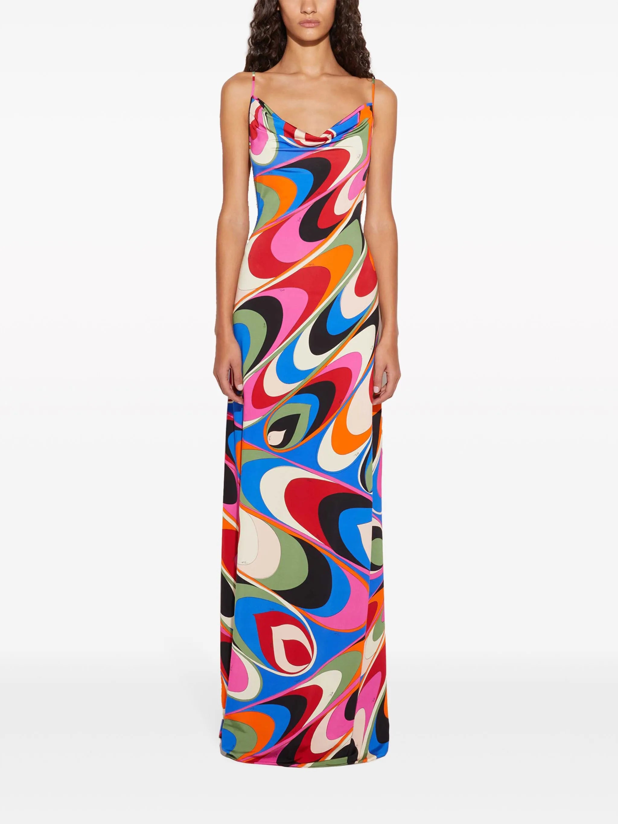 Onde-print long dress