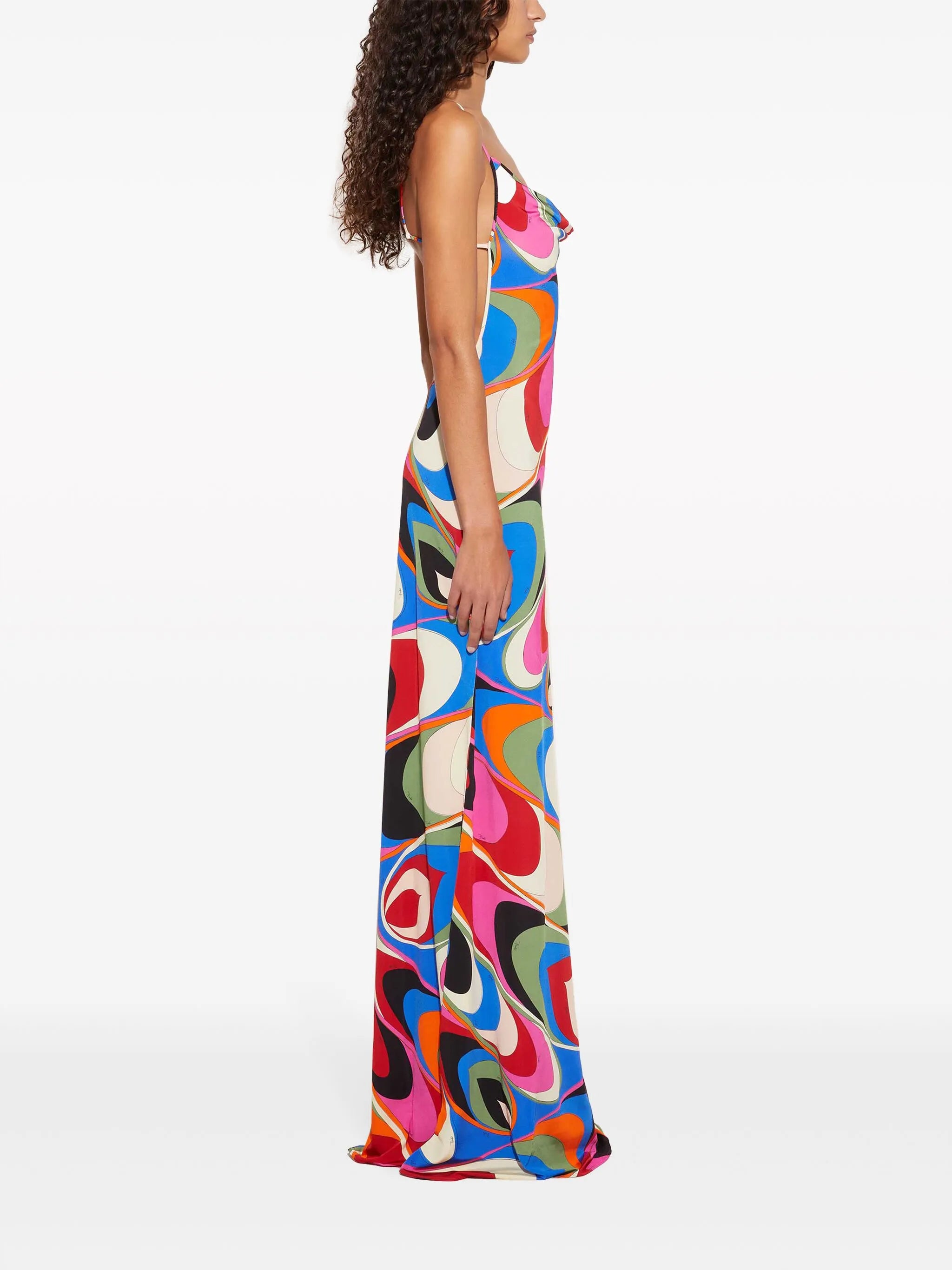 Onde-print long dress