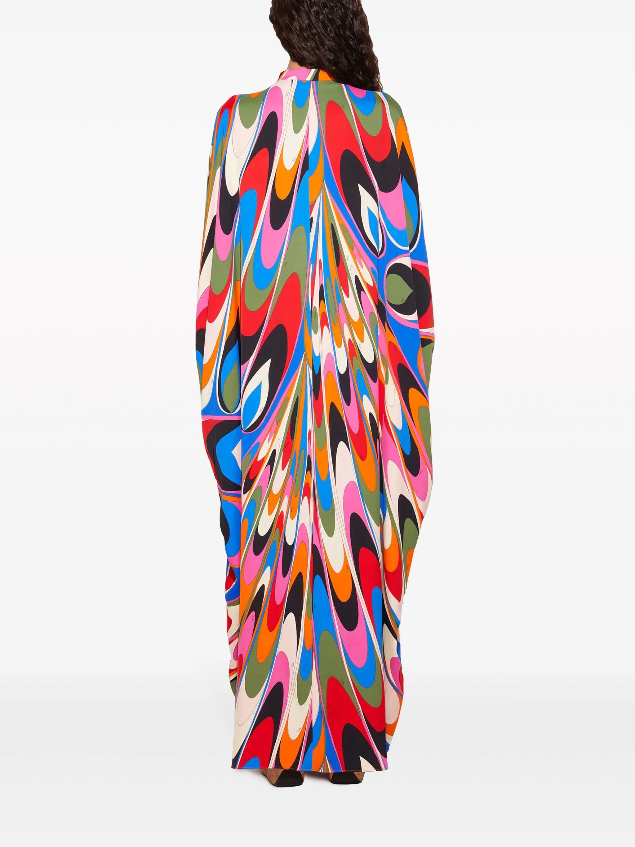 abstract print floor-length kaftan