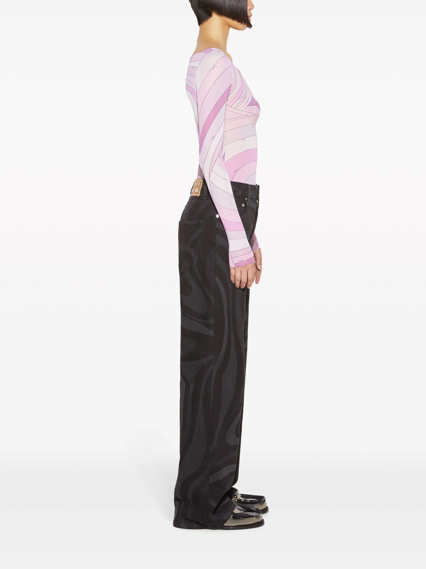 Iride-print tulle top