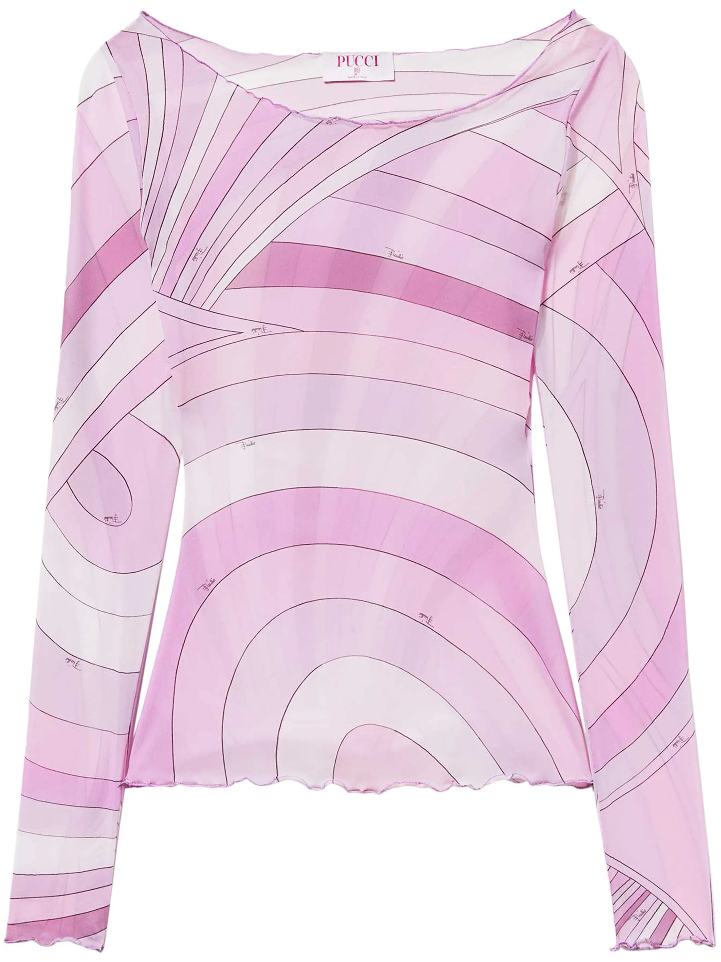 Iride-print tulle top