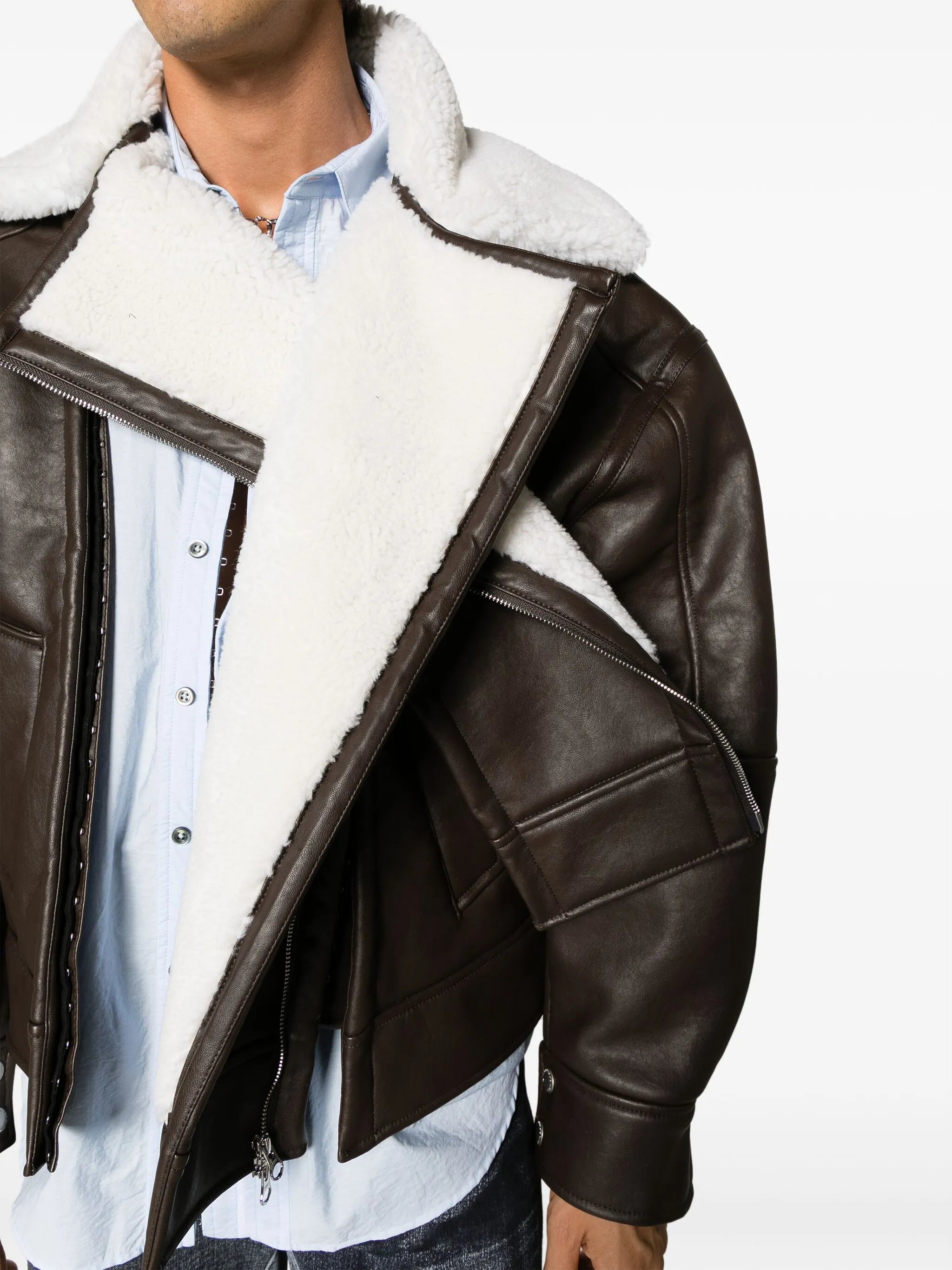 faux-shearling biker jacket