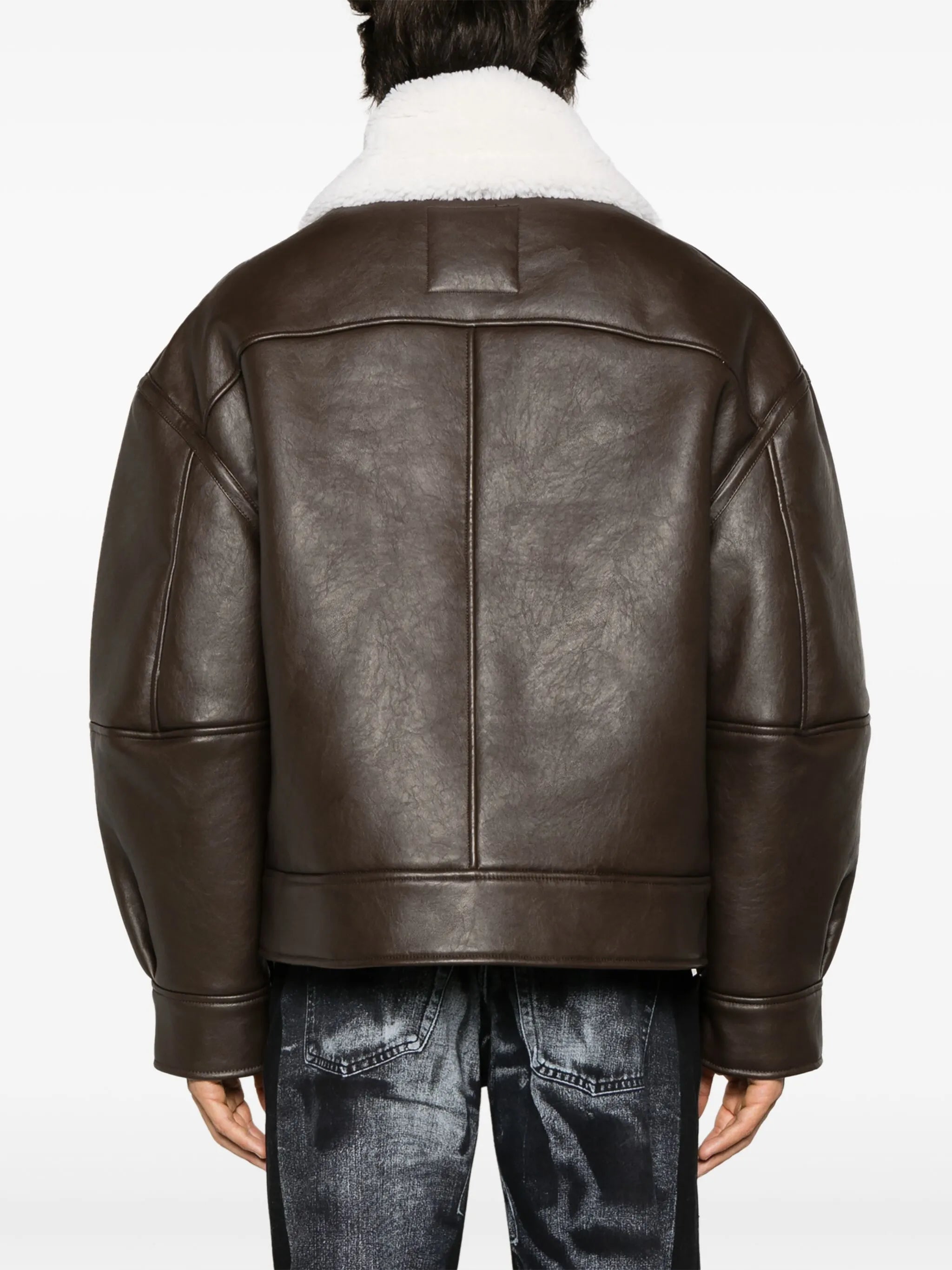faux-shearling biker jacket
