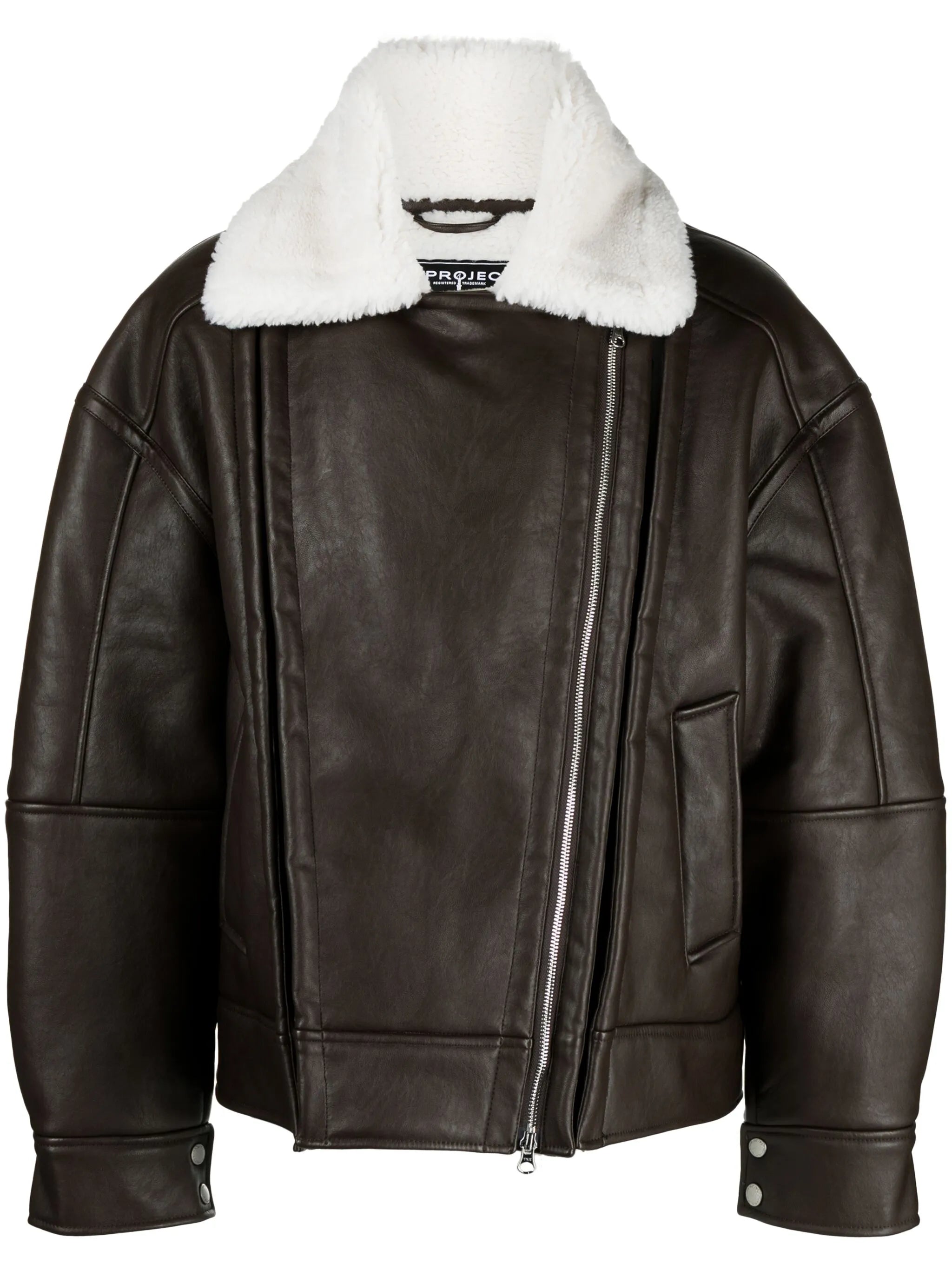 faux-shearling biker jacket