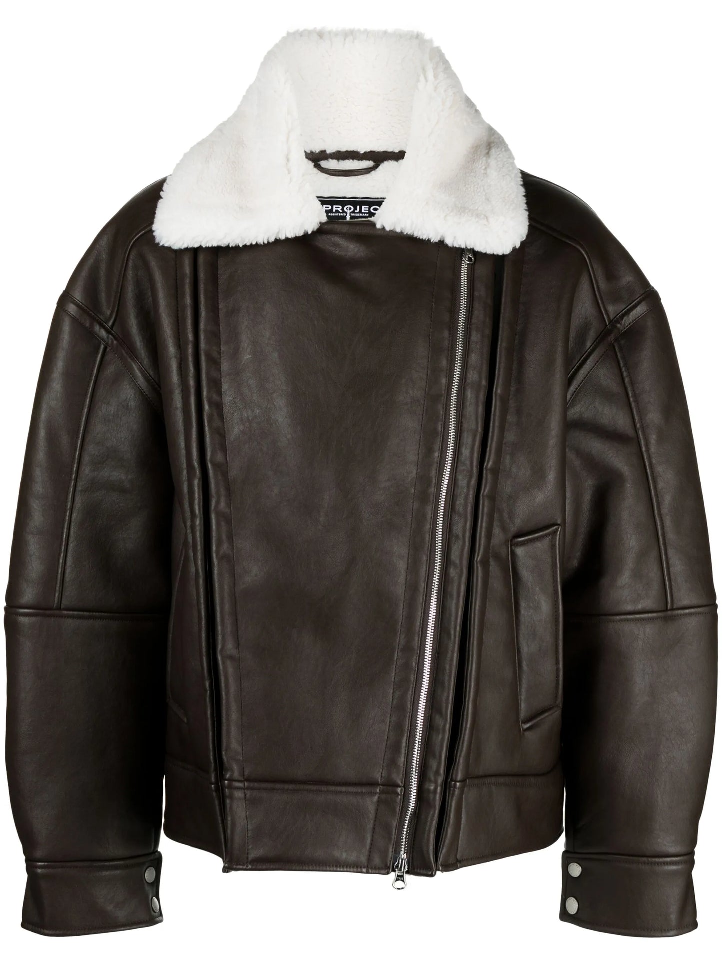 faux-shearling biker jacket
