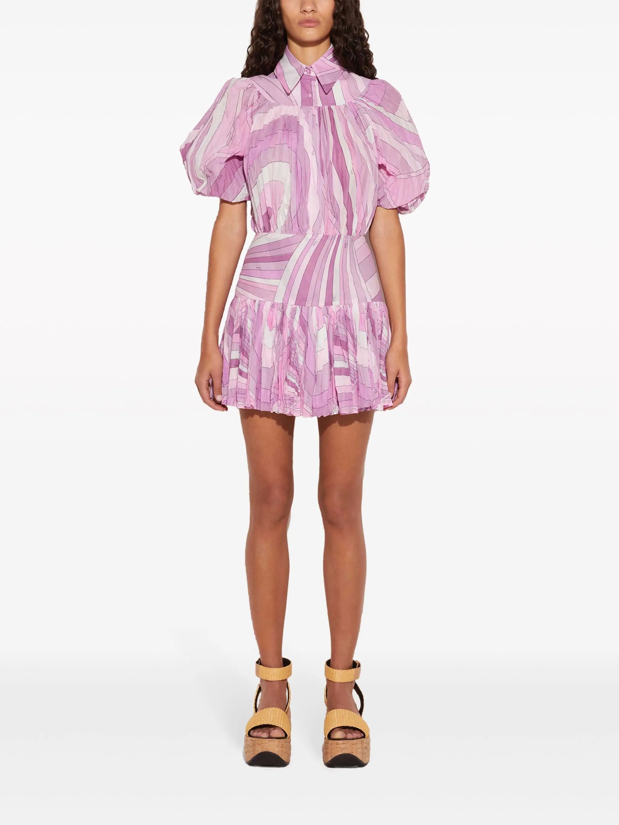 Irude-print pleated dress