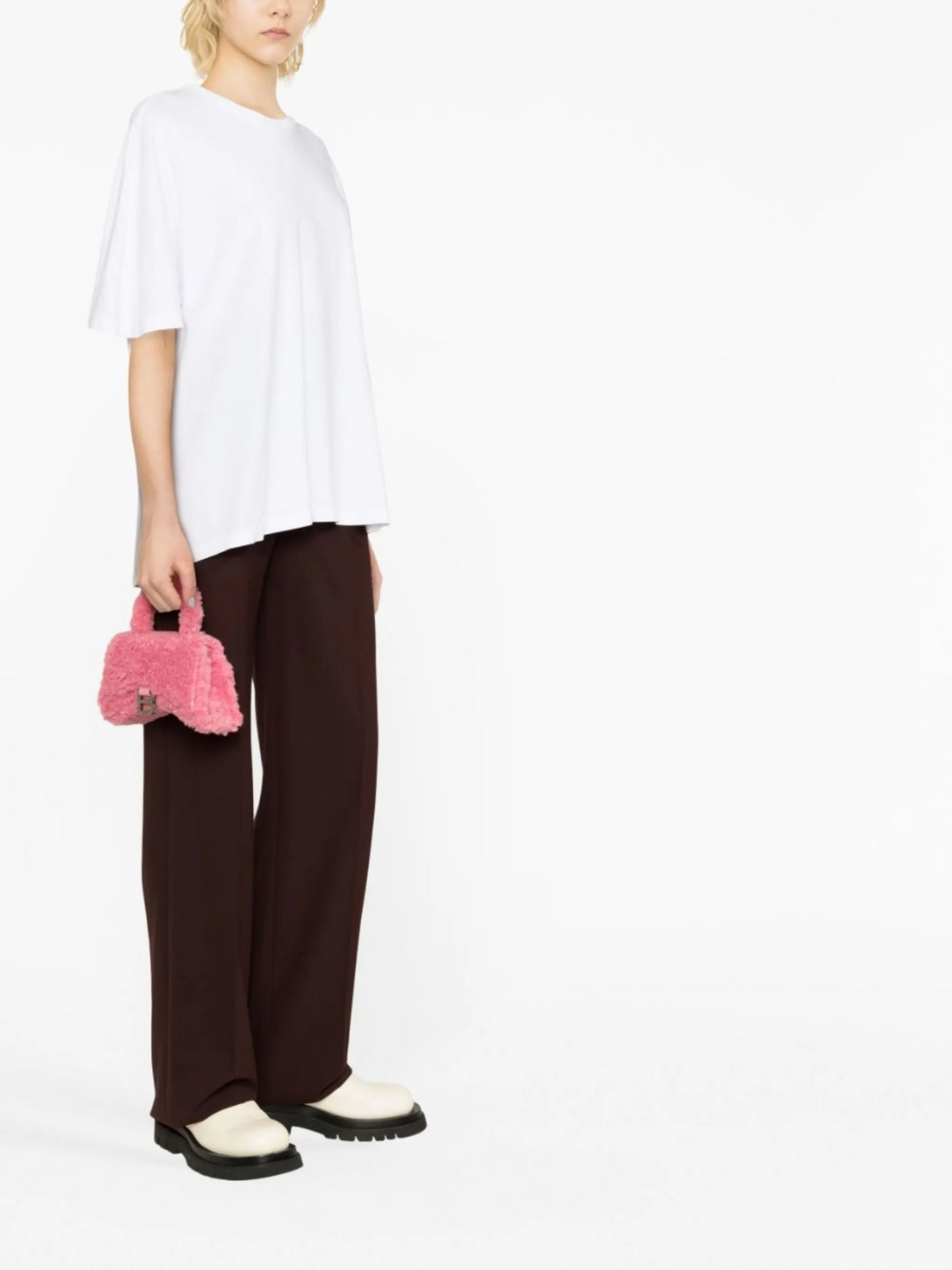 mini Hourglass shearling tote bag