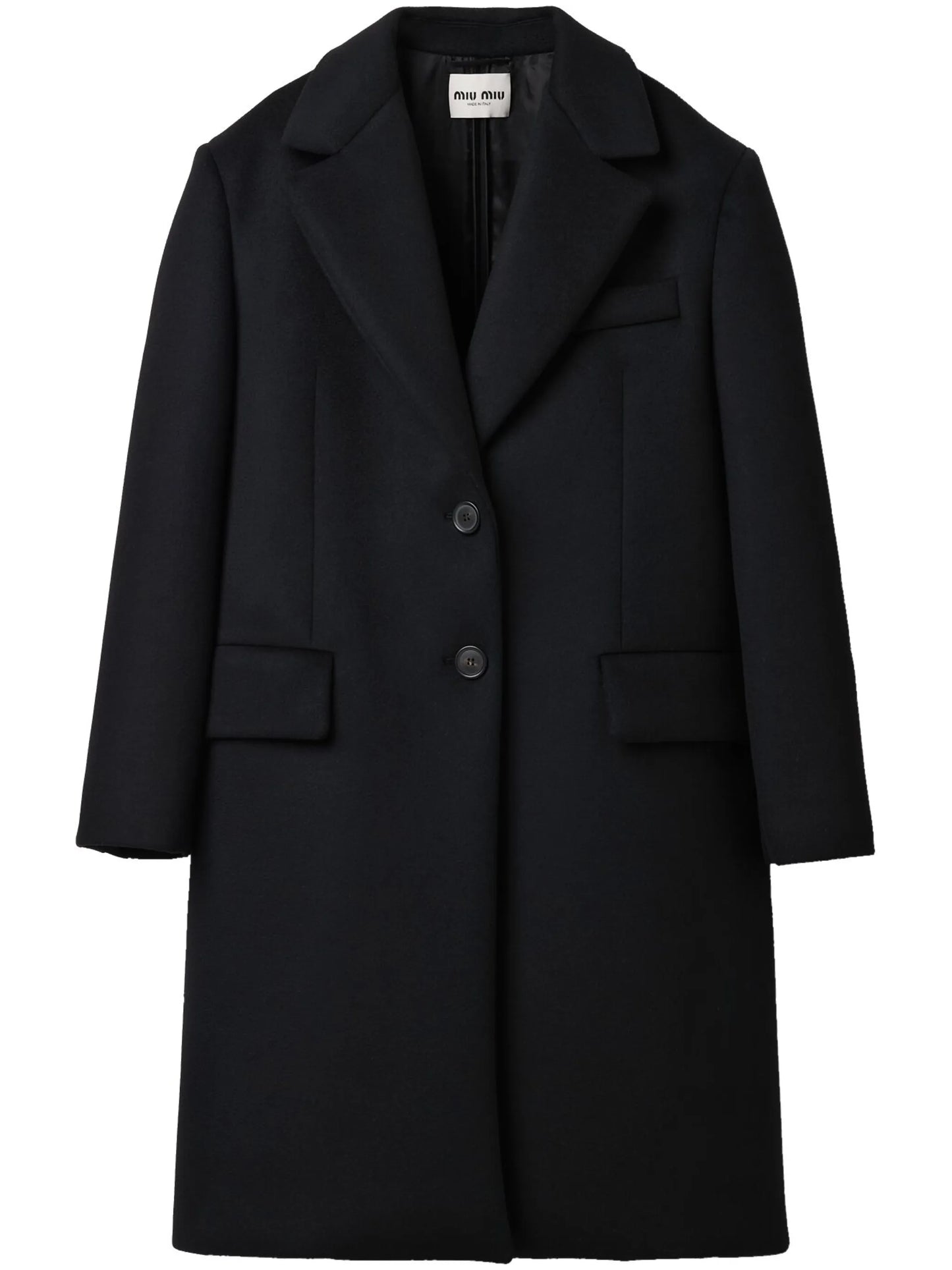 virgin wool-blend velour coat