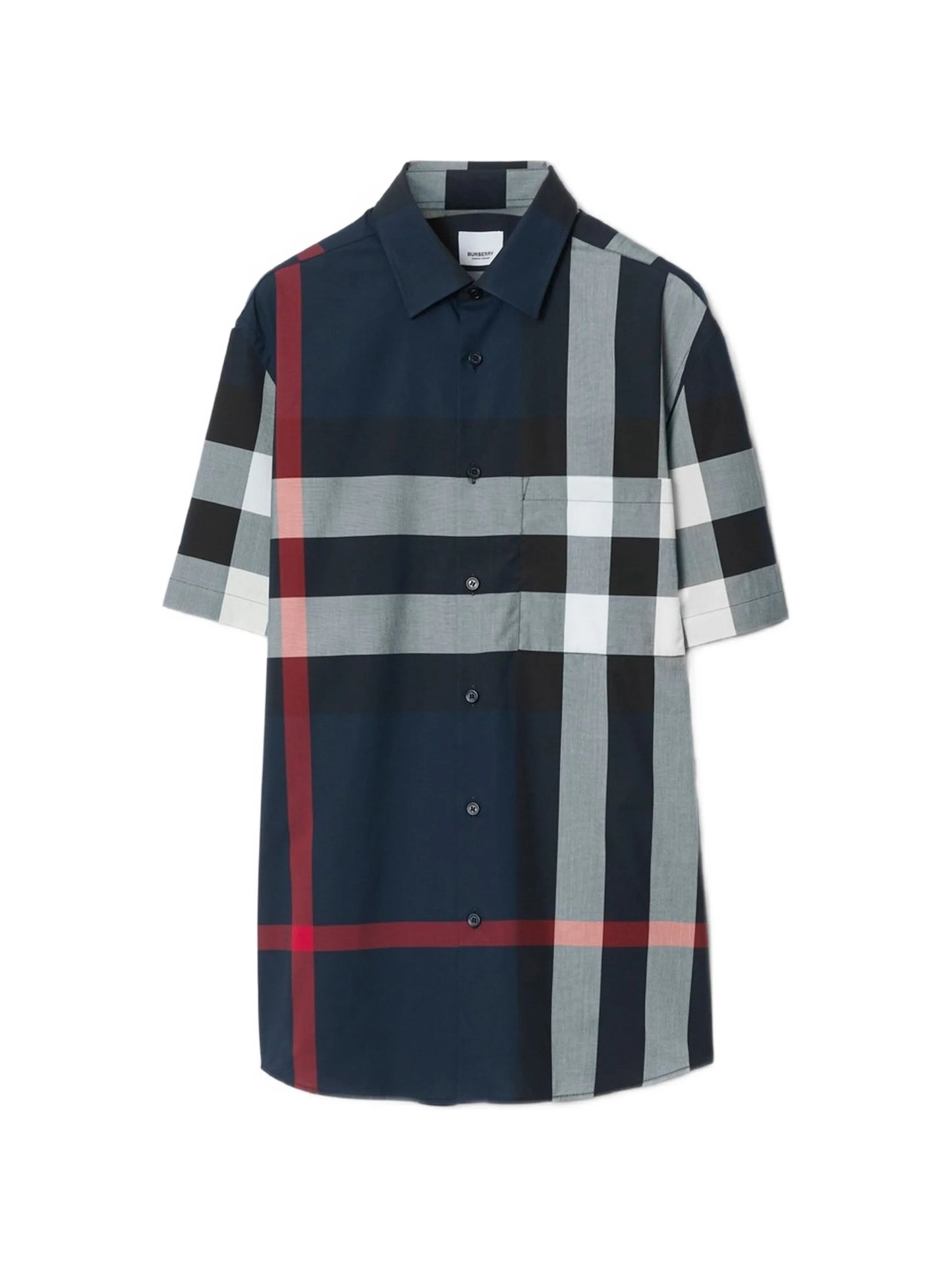 check-pattern cotton shirt
