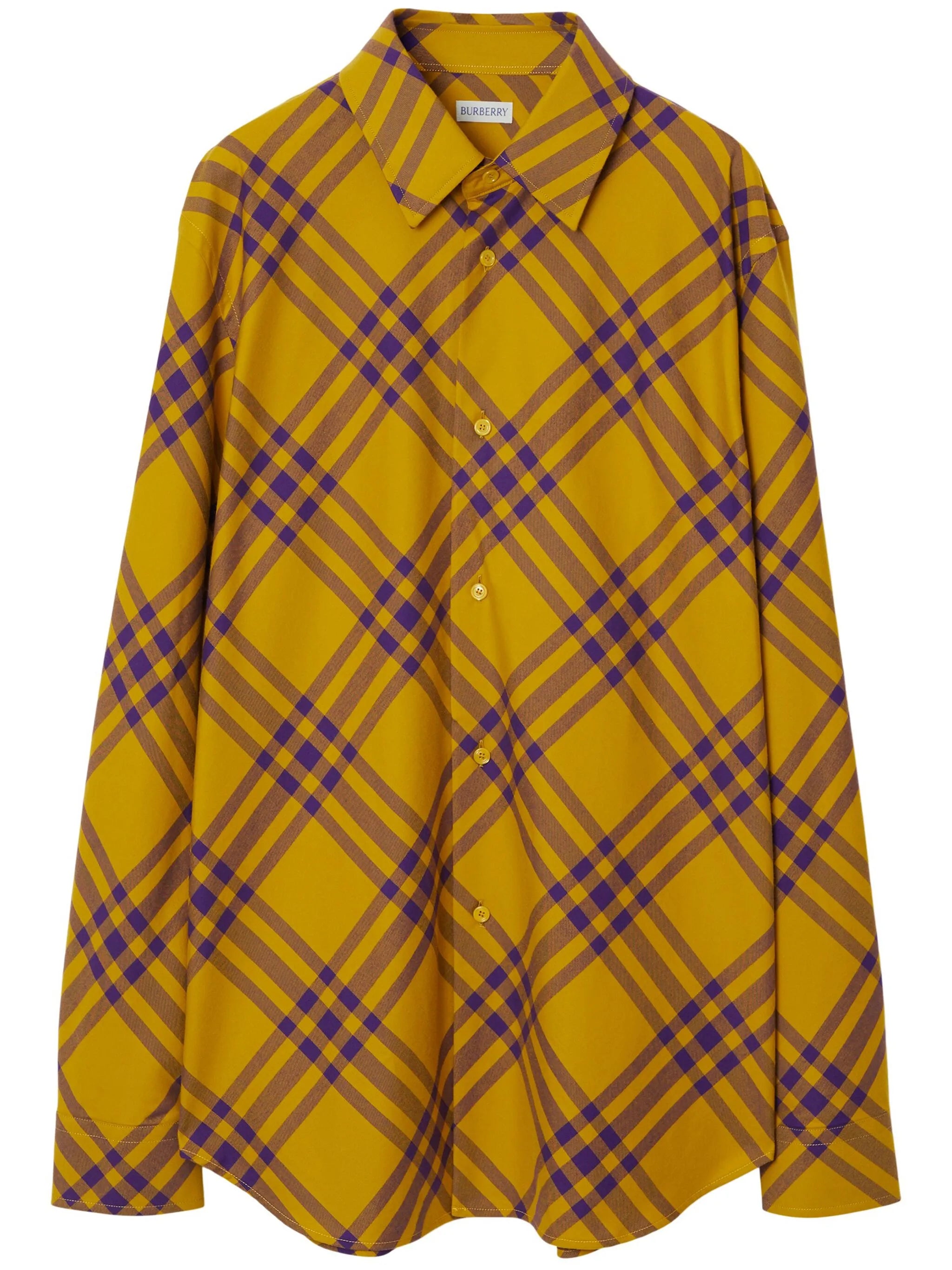 check-pattern cotton shirt