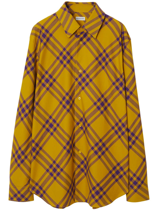 check-pattern cotton shirt