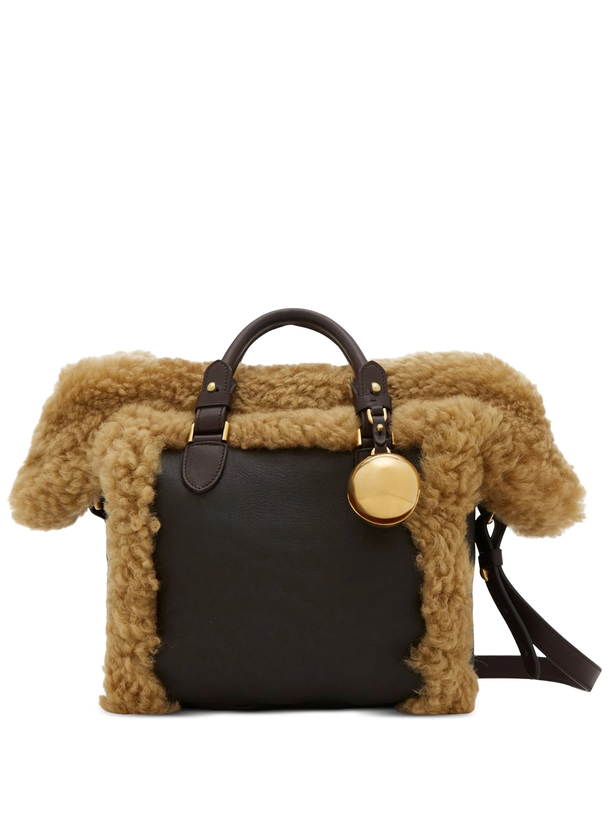 Shield shearling tote bag