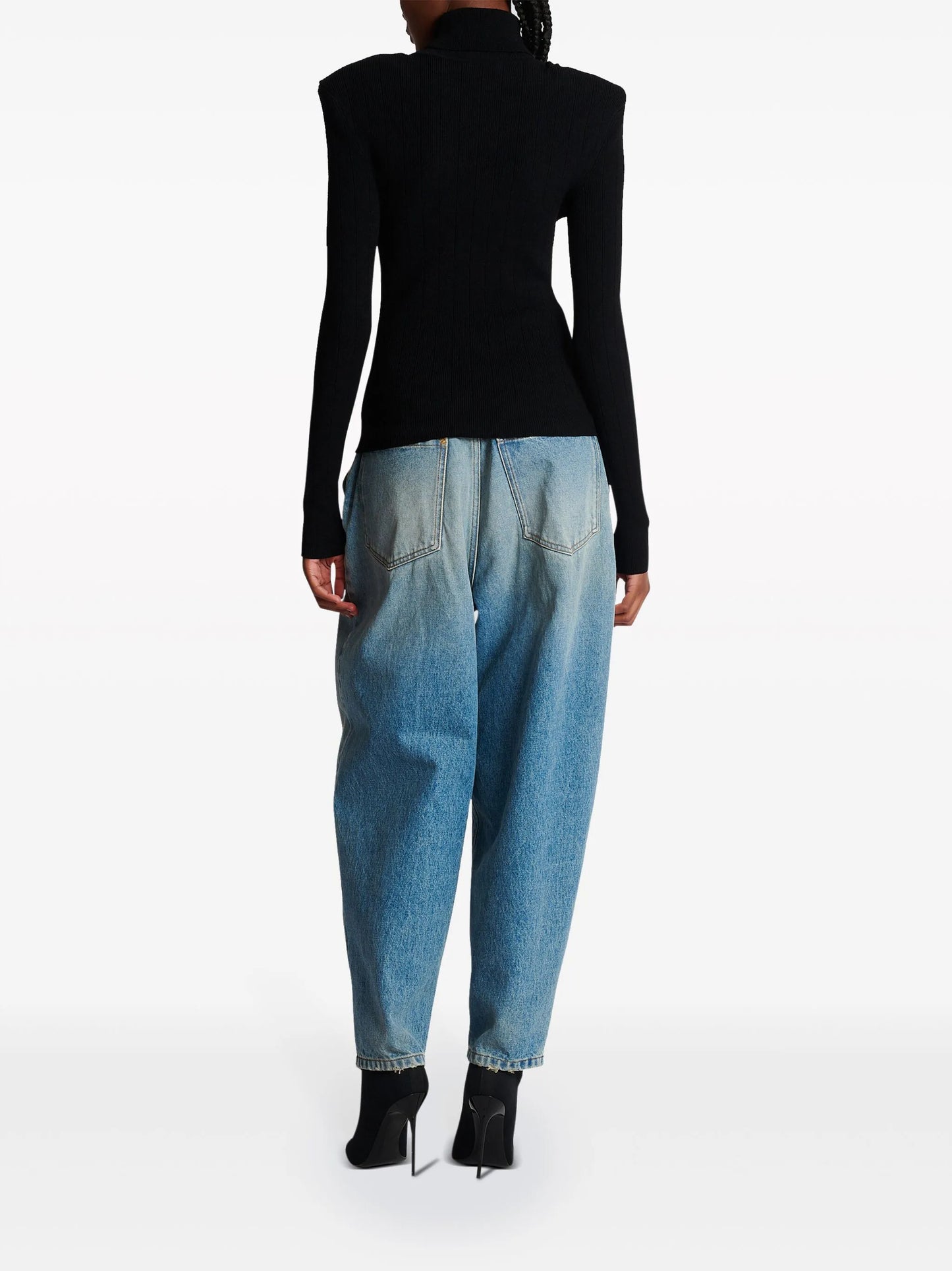 button-embellished roll-neck jumper