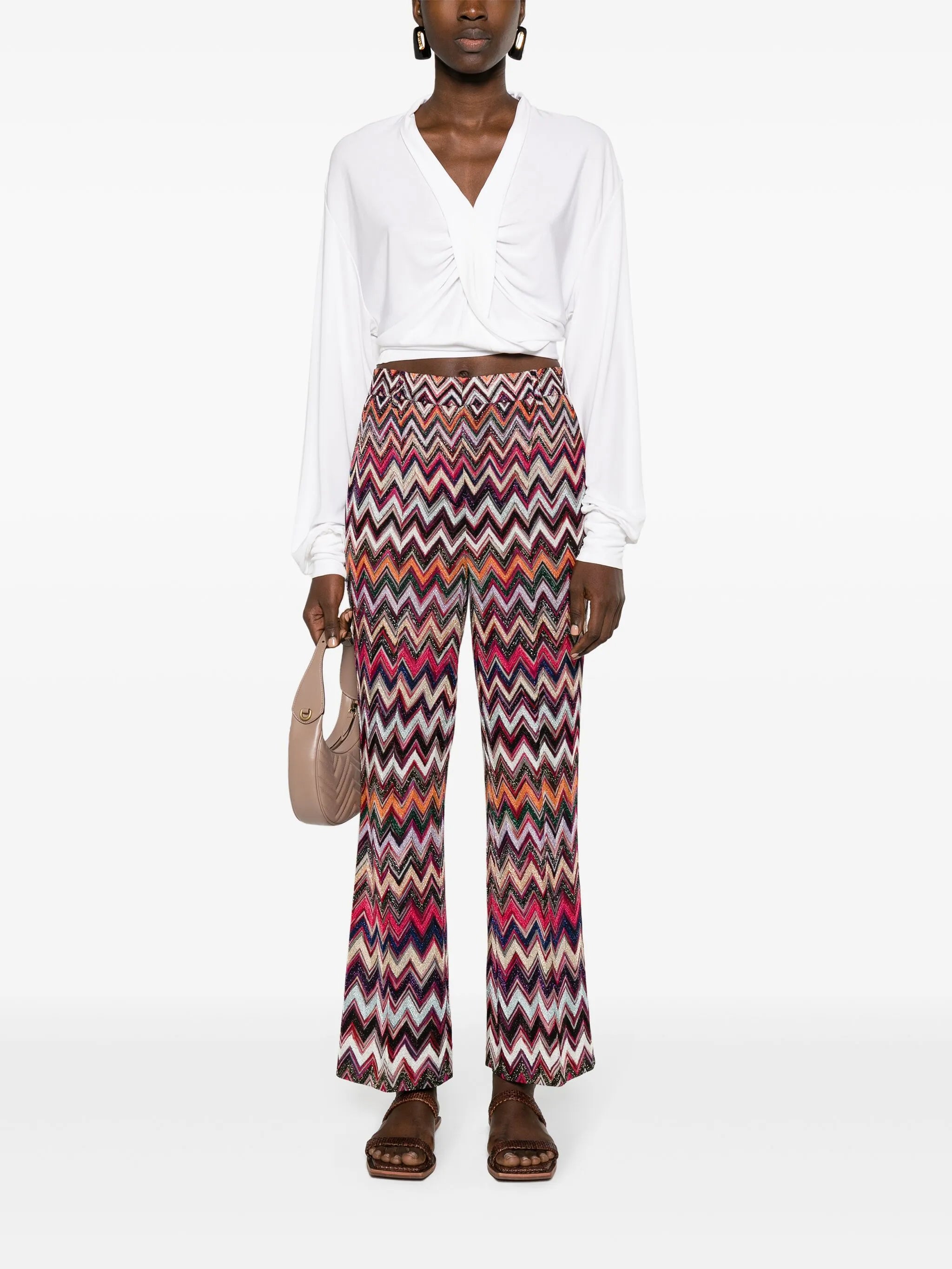 Zigzag lurex trousers