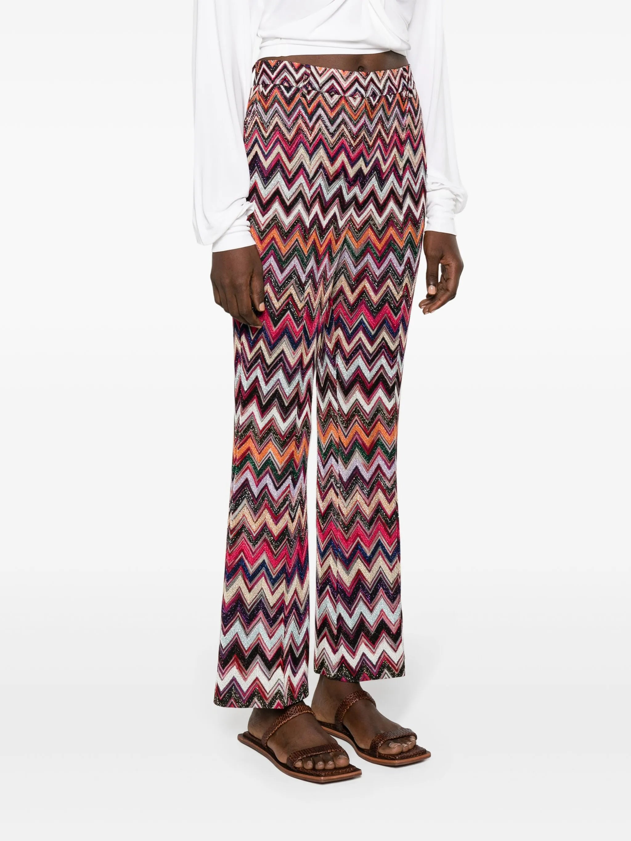 Zigzag lurex trousers