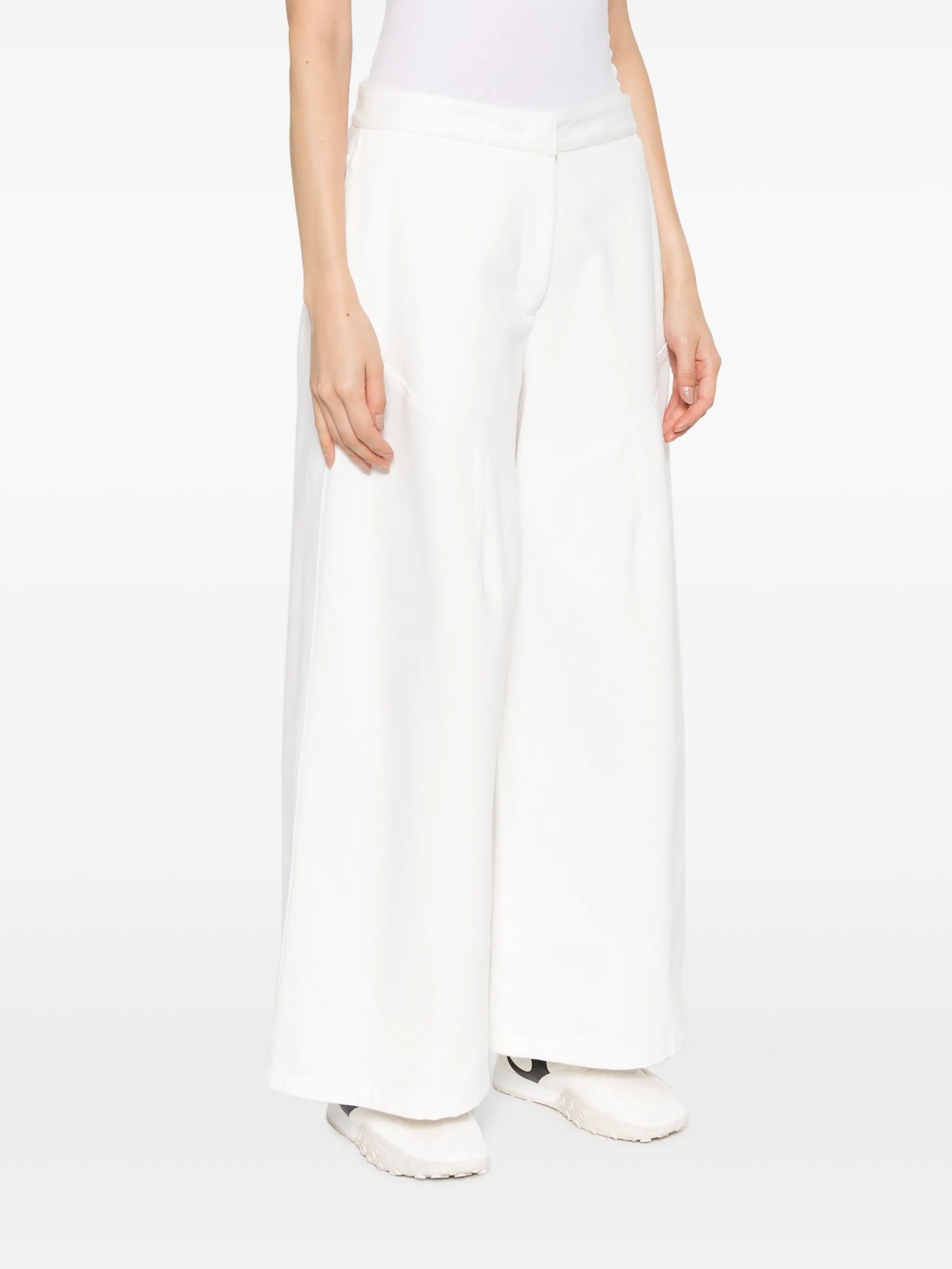 wide-leg cotton trousers