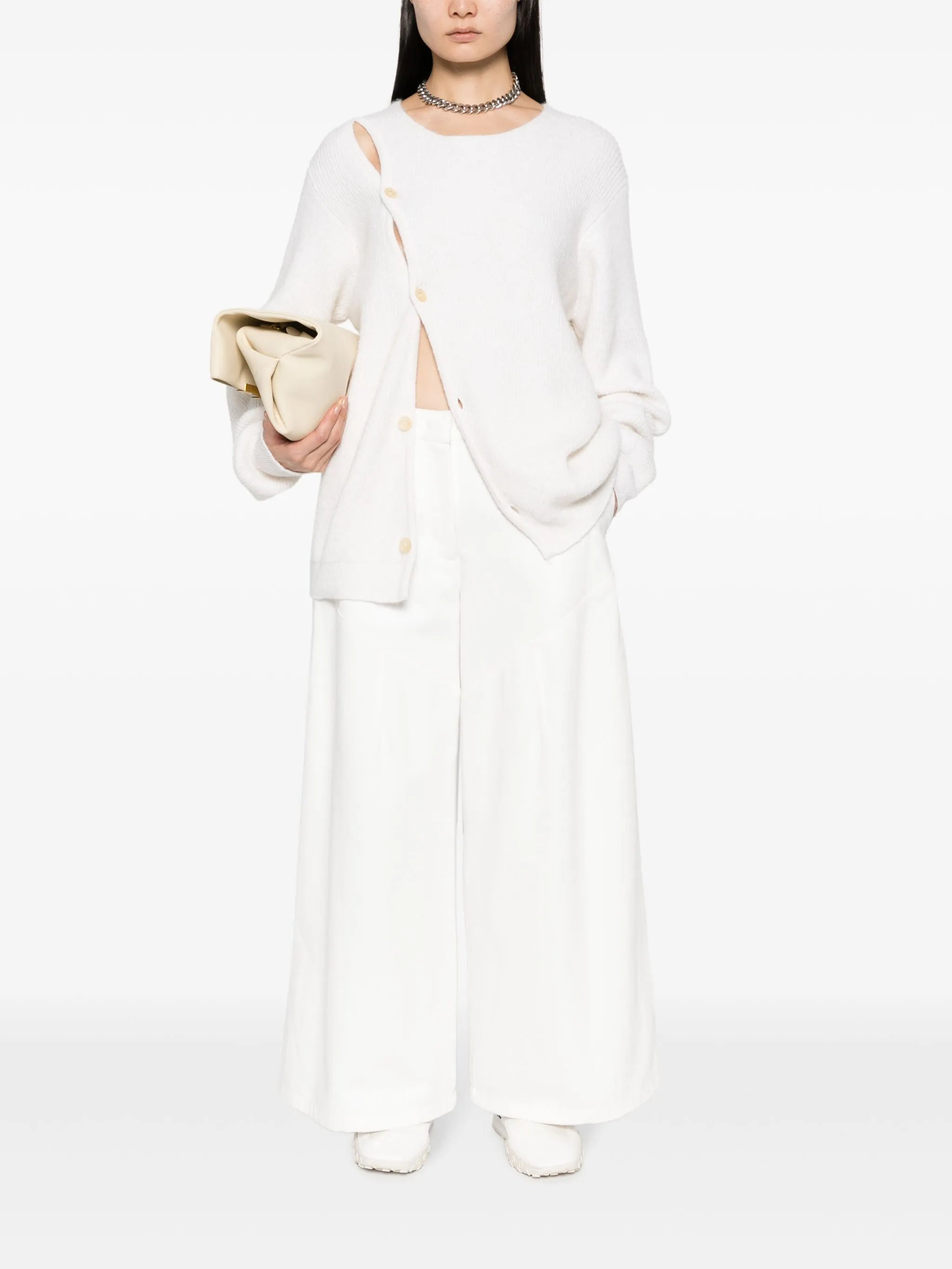 wide-leg cotton trousers